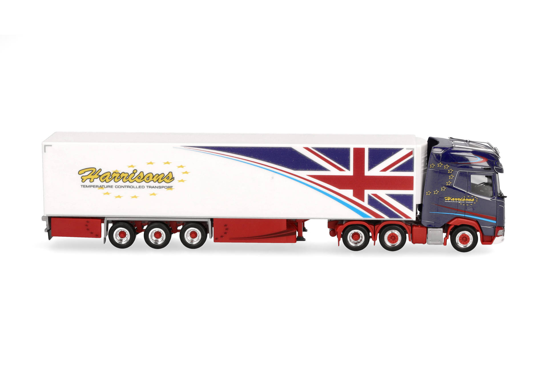 DAF XG+ refrigerated box semitrailer truck "Harrisons" (Great-Britain)