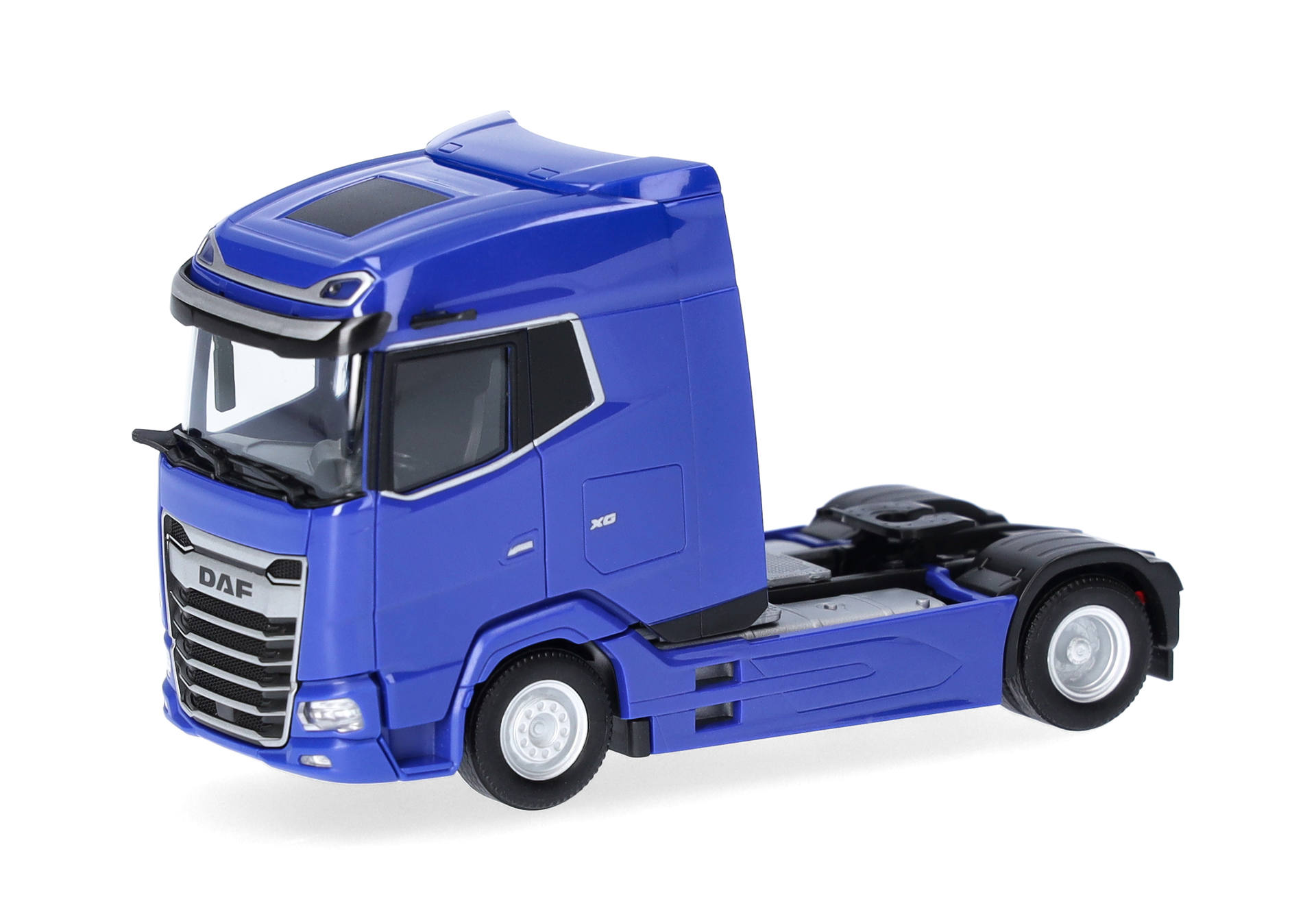 truck model, blue color, cab tractor, toy vehicle, semi truck