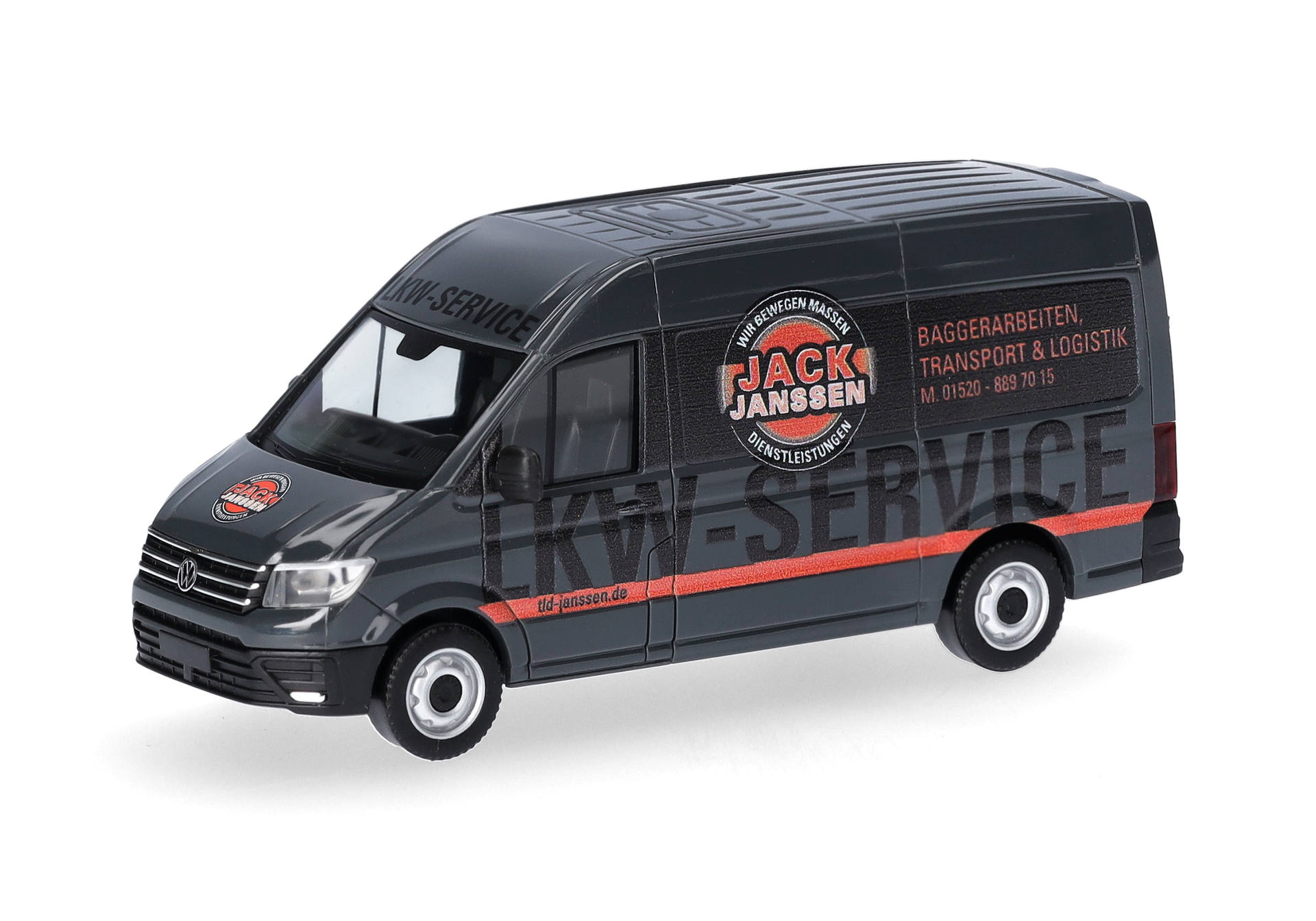 van, delivery van, vinyl model, logo decal, dark gray