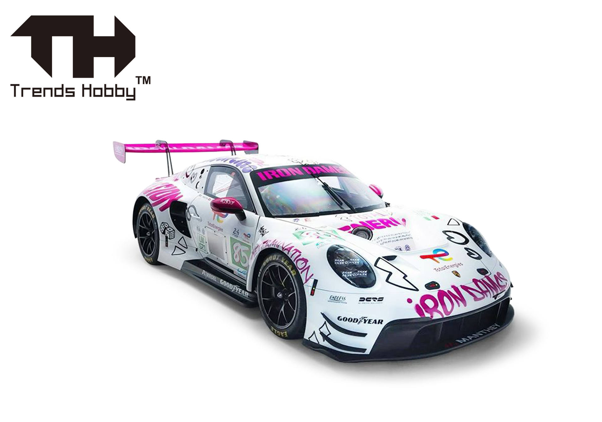 remote-controlled car, RC car, diecast car, race car, pink accents