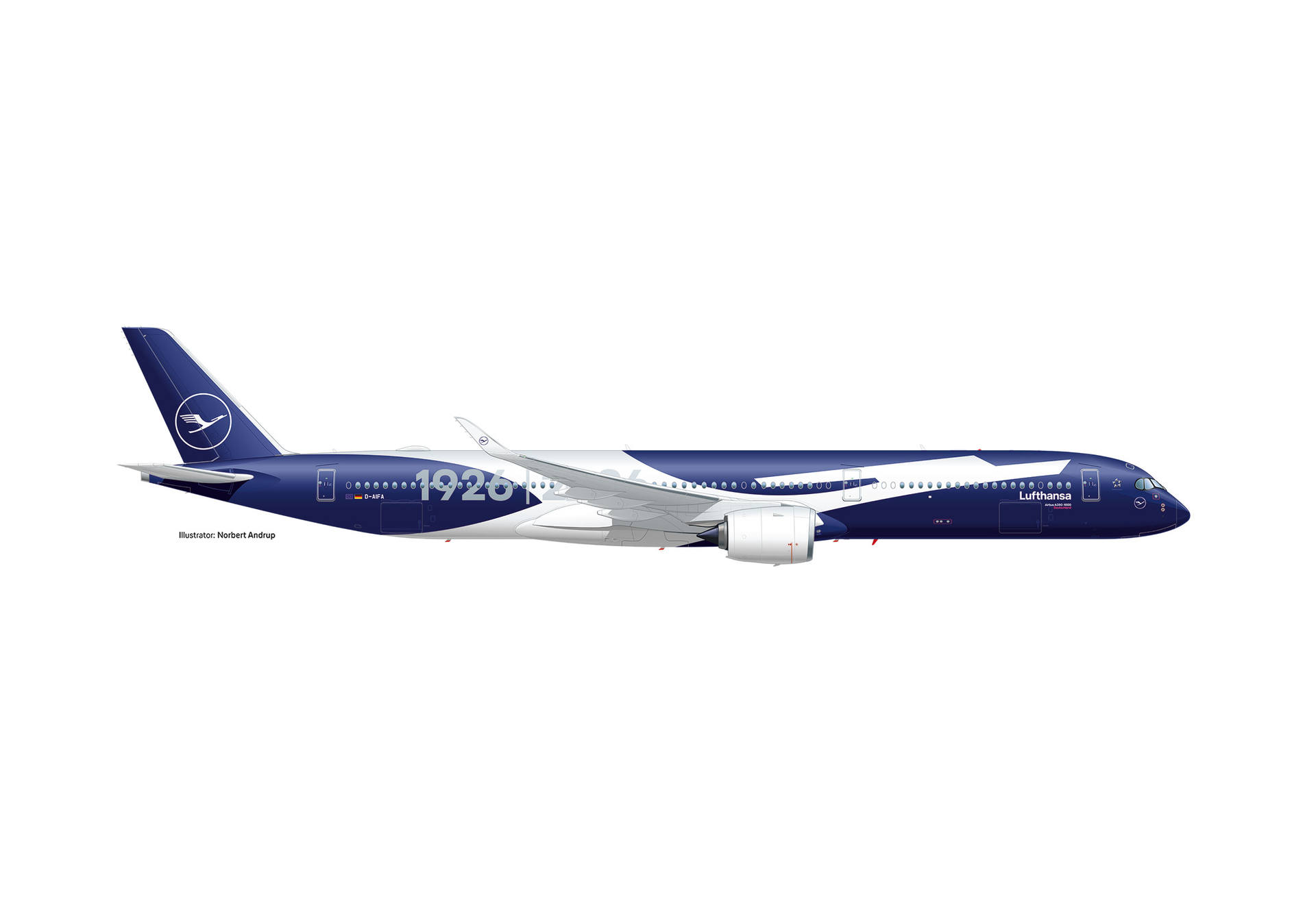 airplane, airliner, Lufthansa, blue, side-view