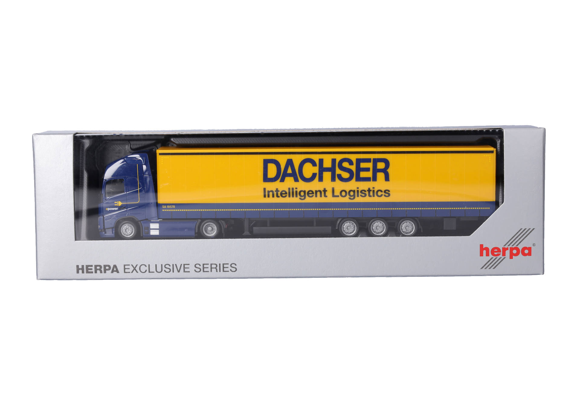 toy, truck, tractor-trailer, die-cast, logistics, blue-yellow