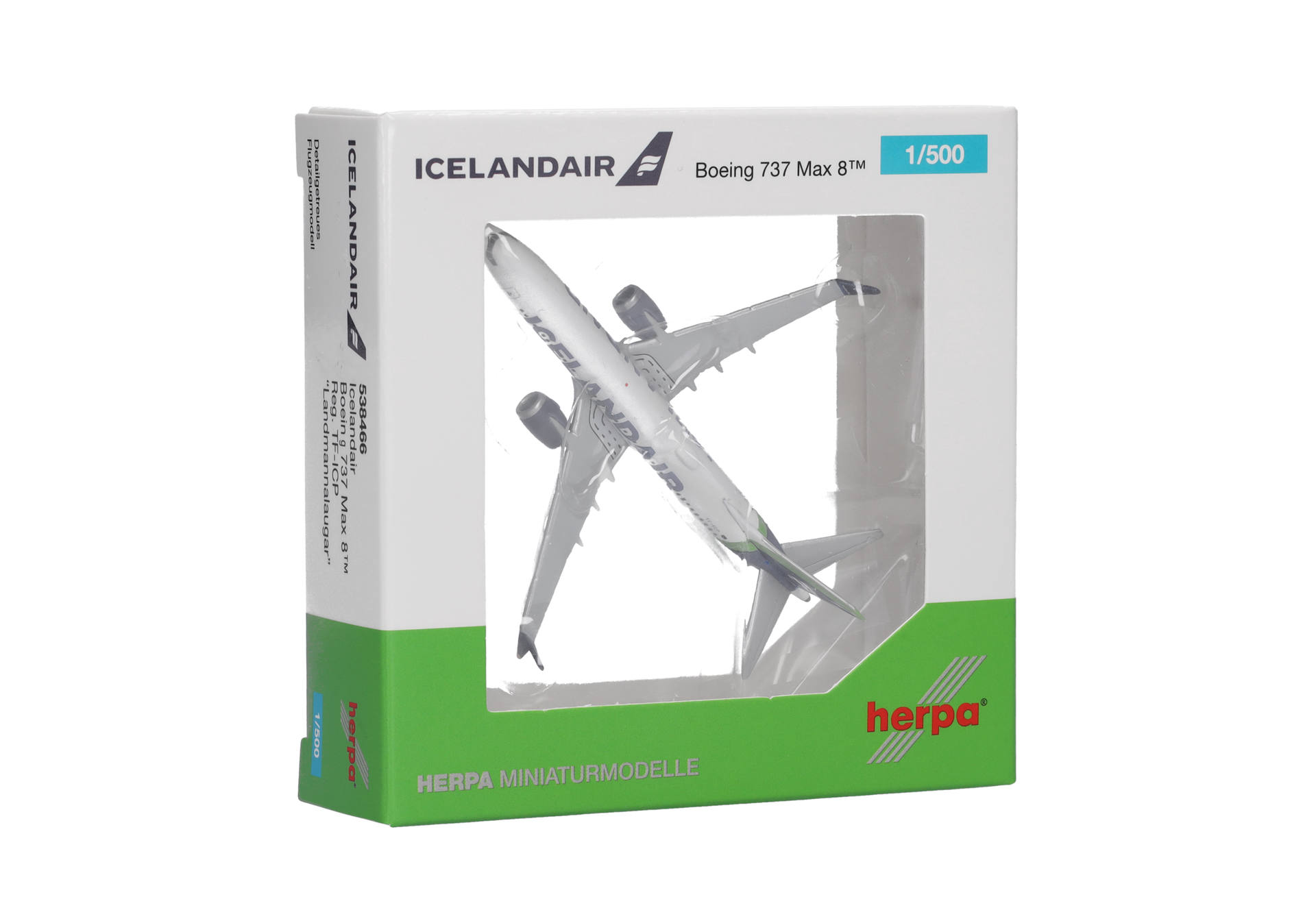 Icelandair Boeing 737 Max 8 - green tail stripe - TF-ICP "Landmannalaugar"