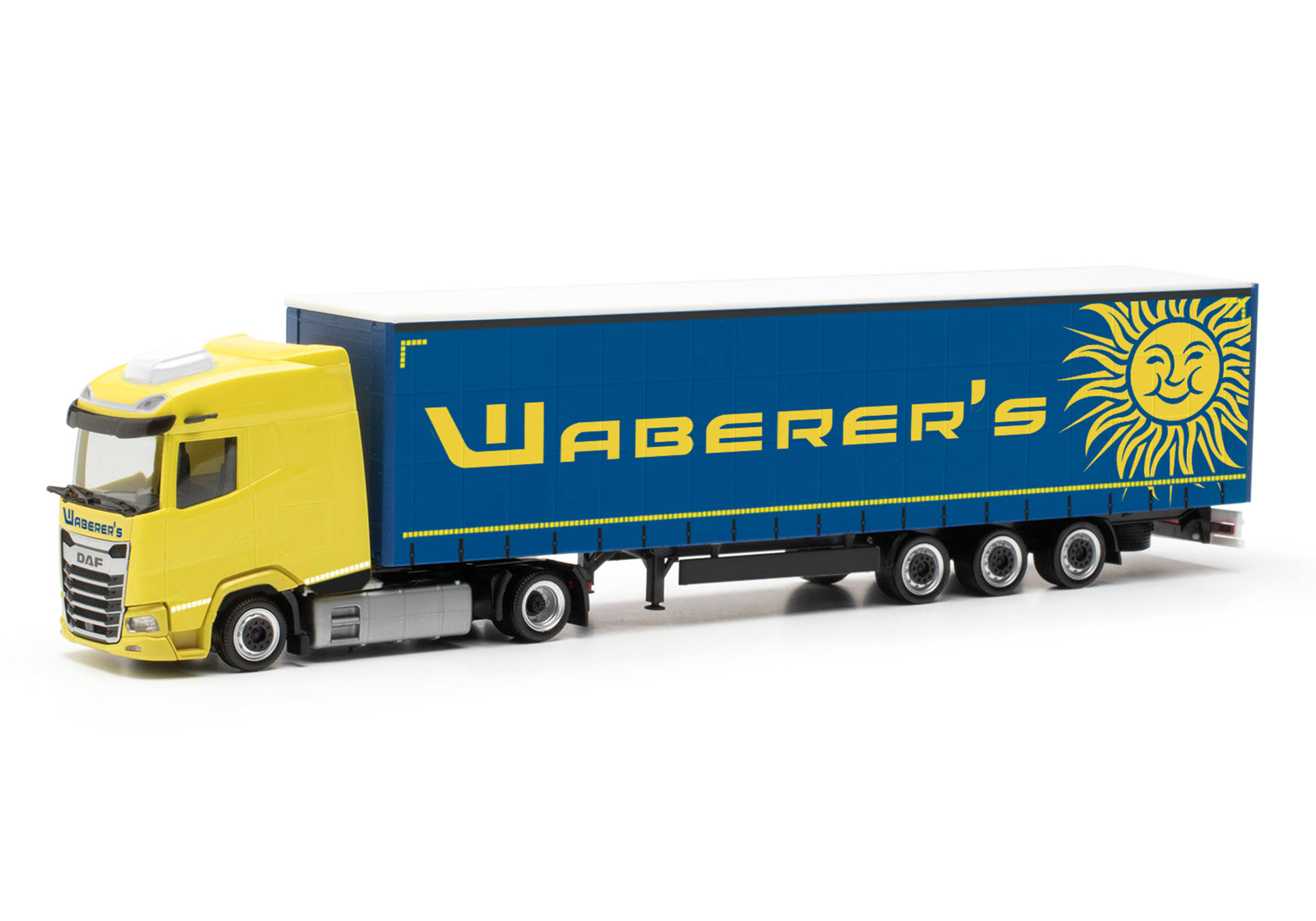 DAF XG lowliner semitrailer truck "Waberer's" (Hungary/Budapest)