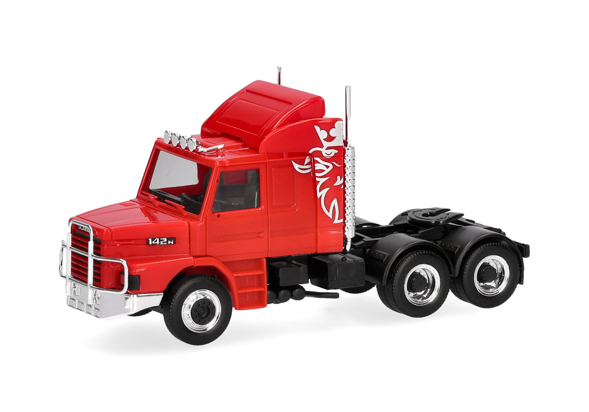 Scania Hauber 142 rigid tractor 3axles, red