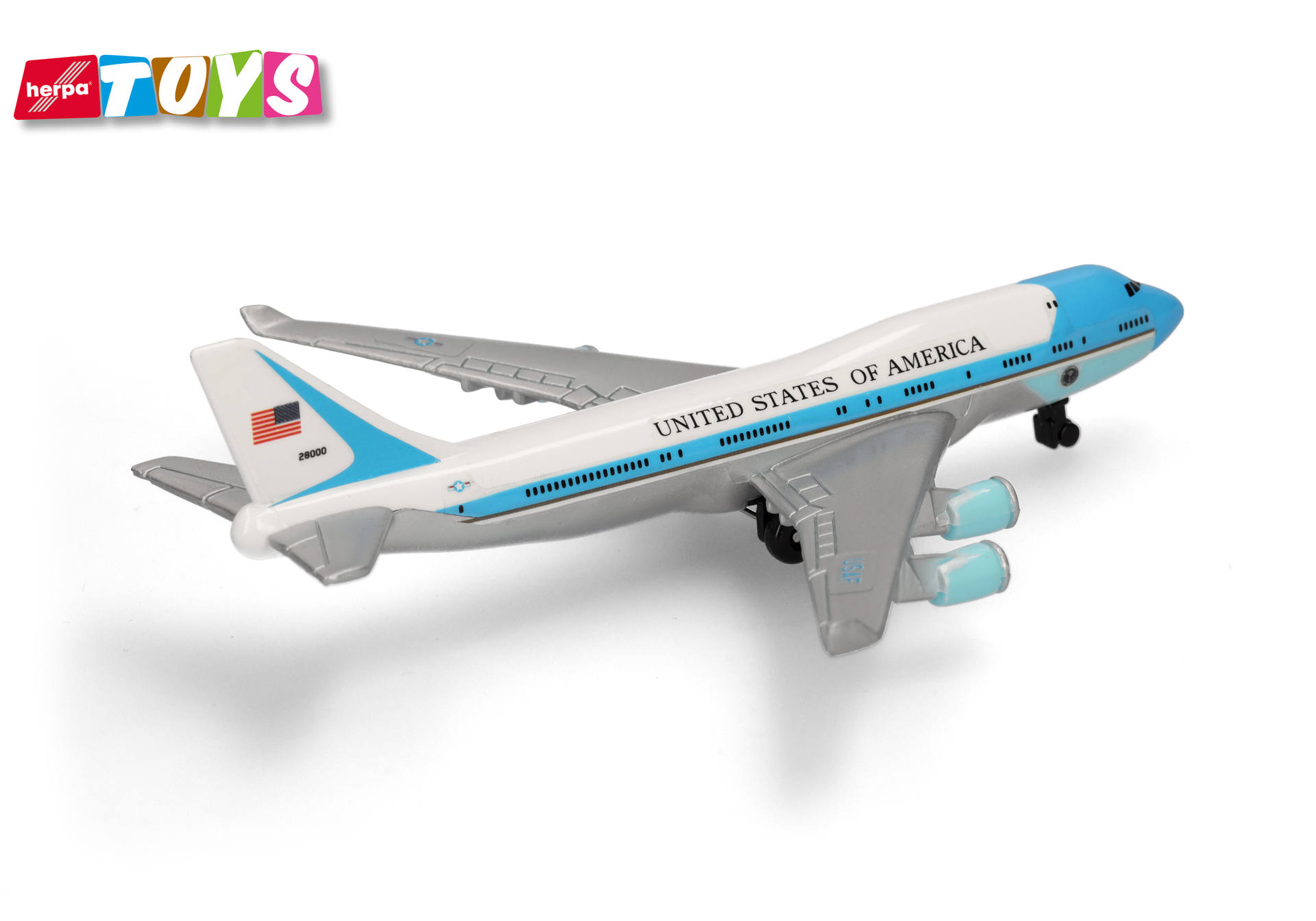 toy, airplane, jet, US flag, blue white, toy, airplane, jet, United States of America, blue white