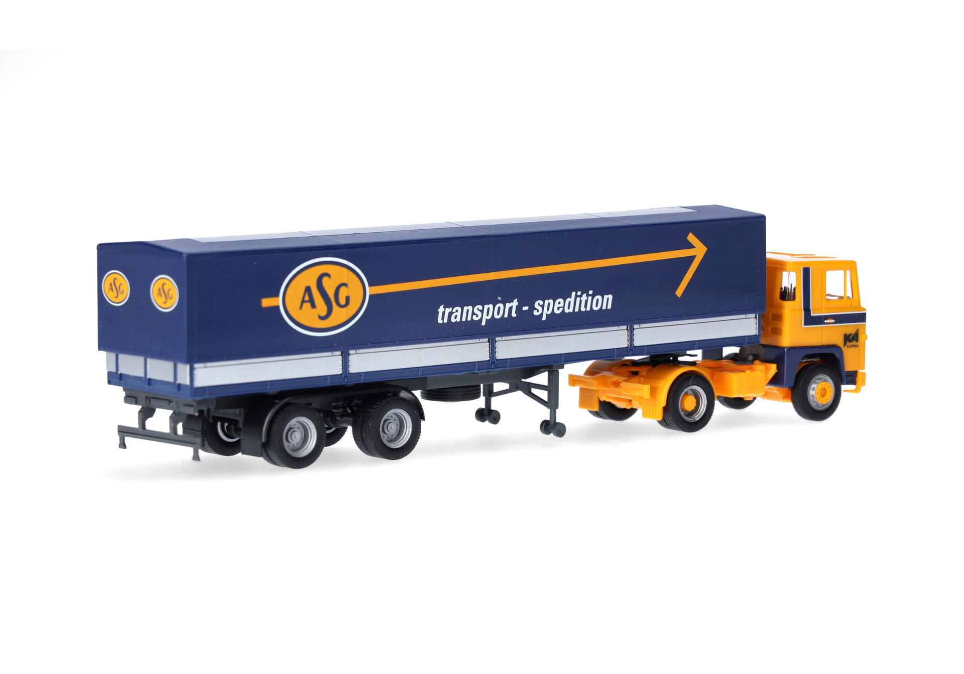 Scania 141 canvas semitrailer truck "ASG" (Sweden/Stockholm)