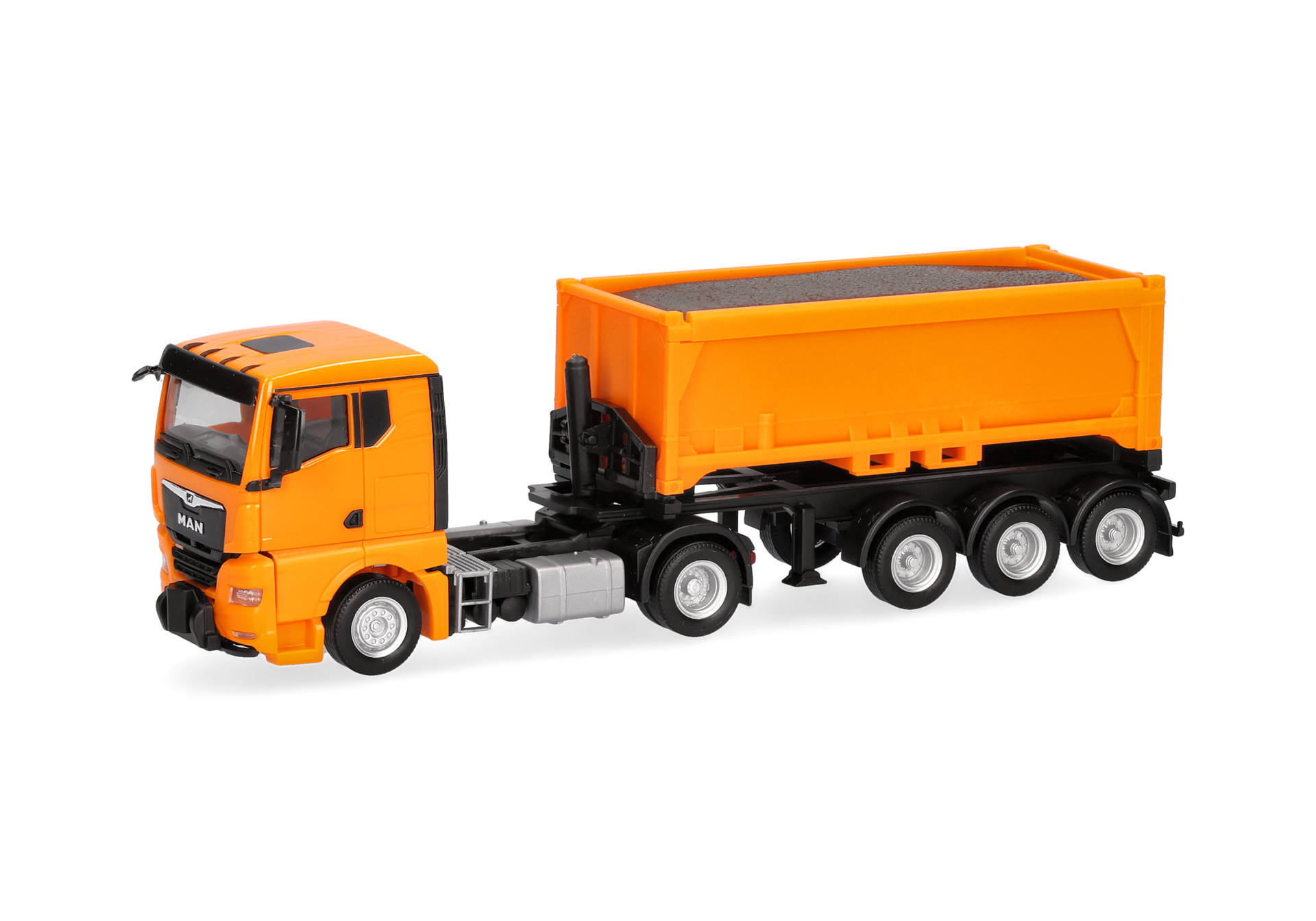 truck, construction, dump truck, orange, model