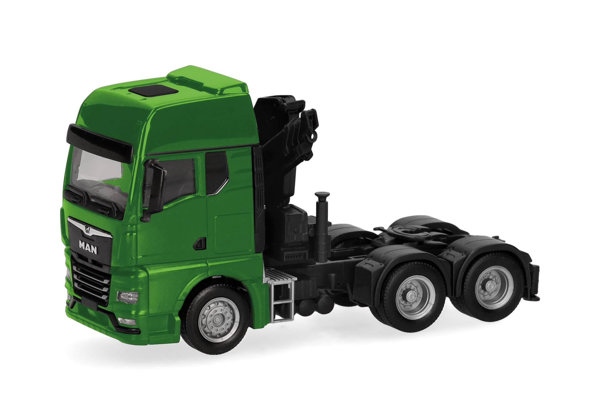 MAN TGX GX rigid tractor with crane 3axles, green