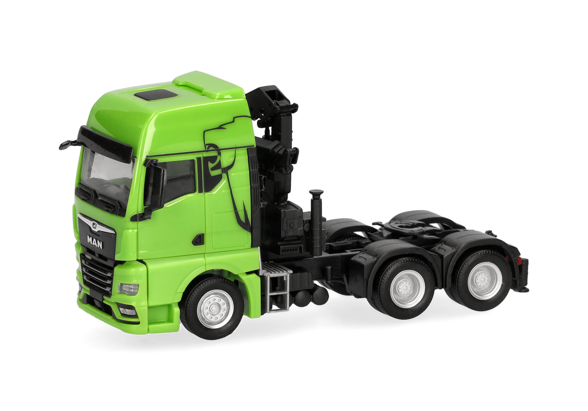 MAN TGX GX rigid tractor with crane 3axles, green