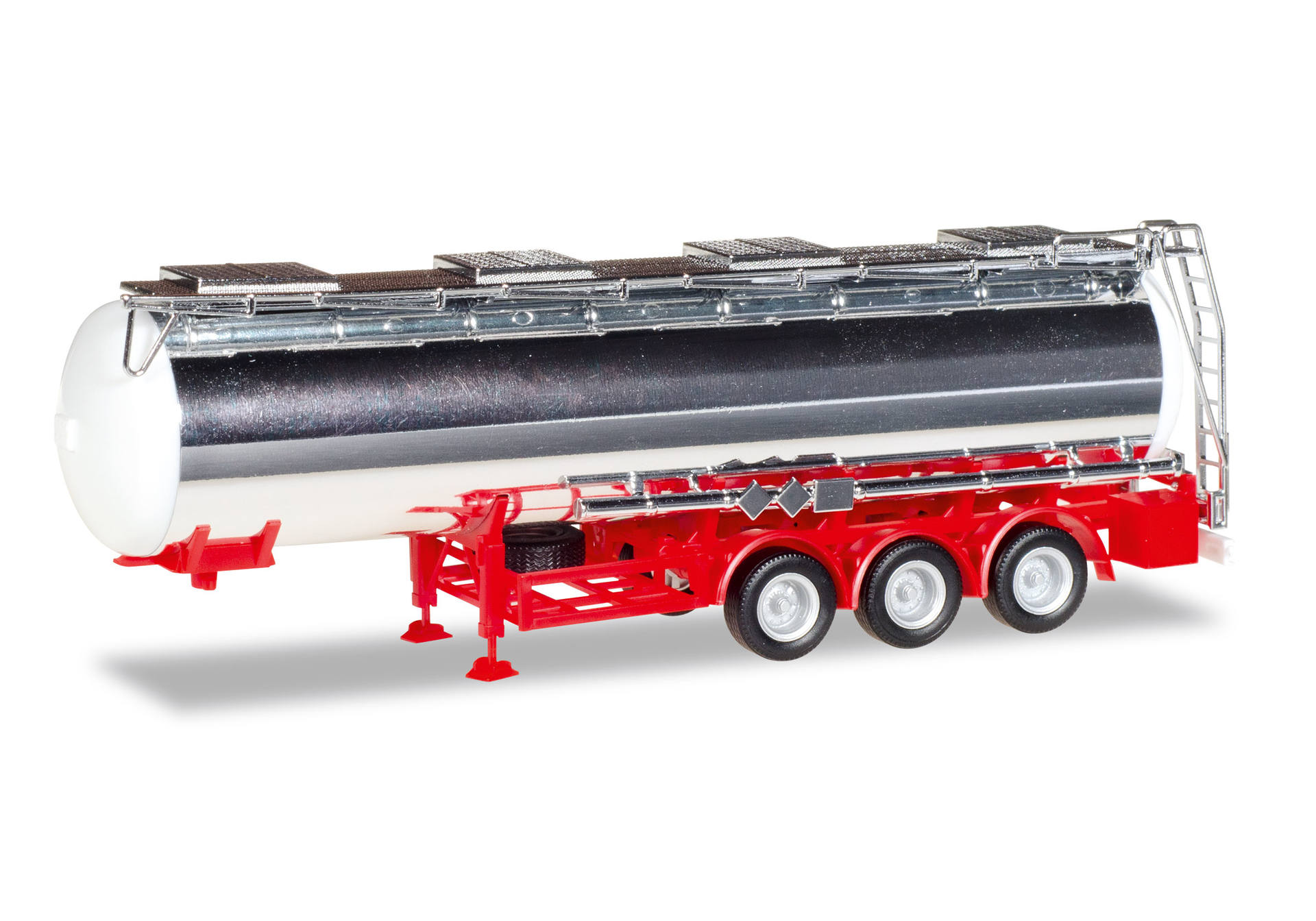 chrome-plated chemical tank trailer Feldbinder, 32m³ (red)