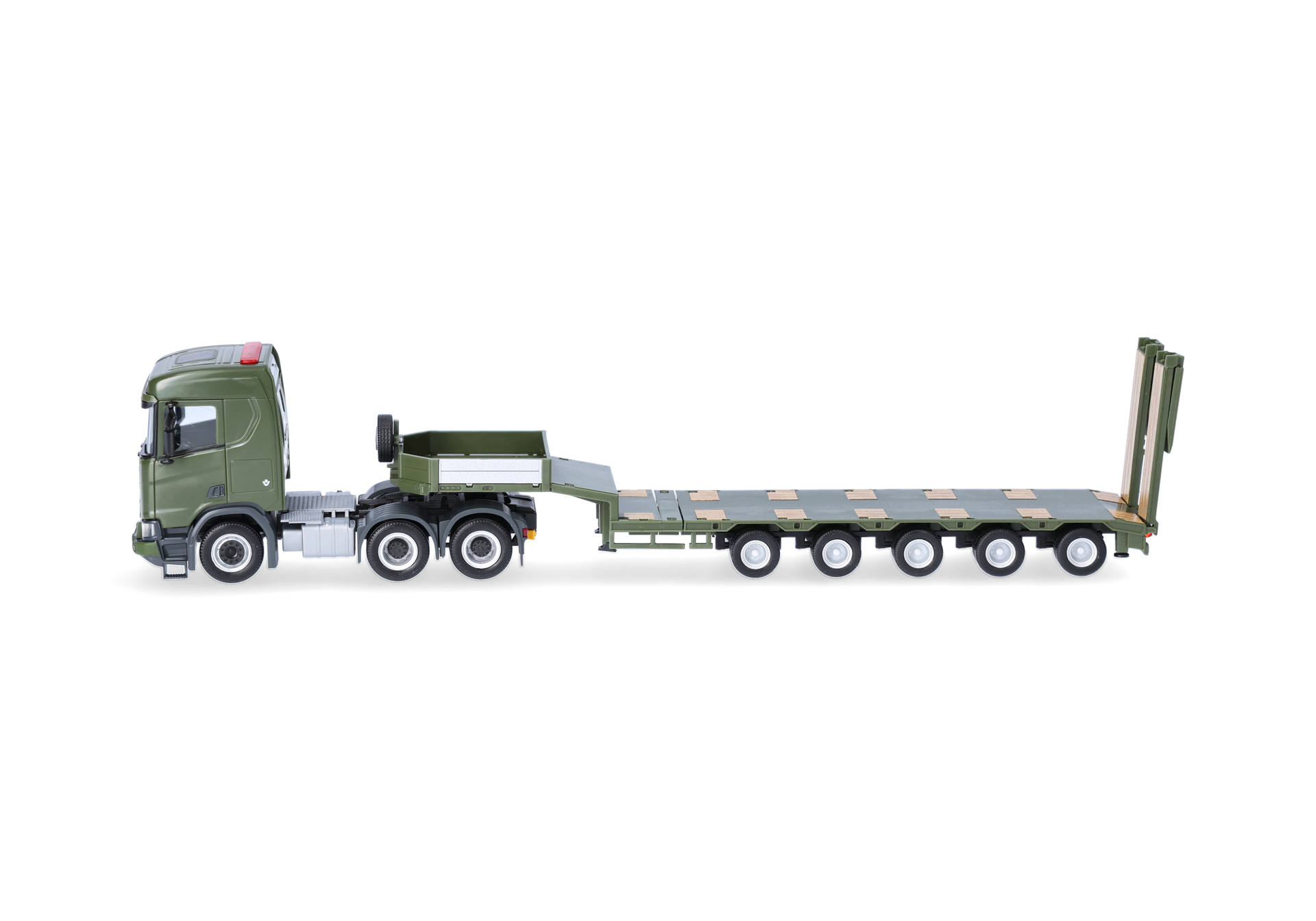 Scania CR 20 Niedrigdach Semitieflade-Sattelzug "Tschechische Armee"