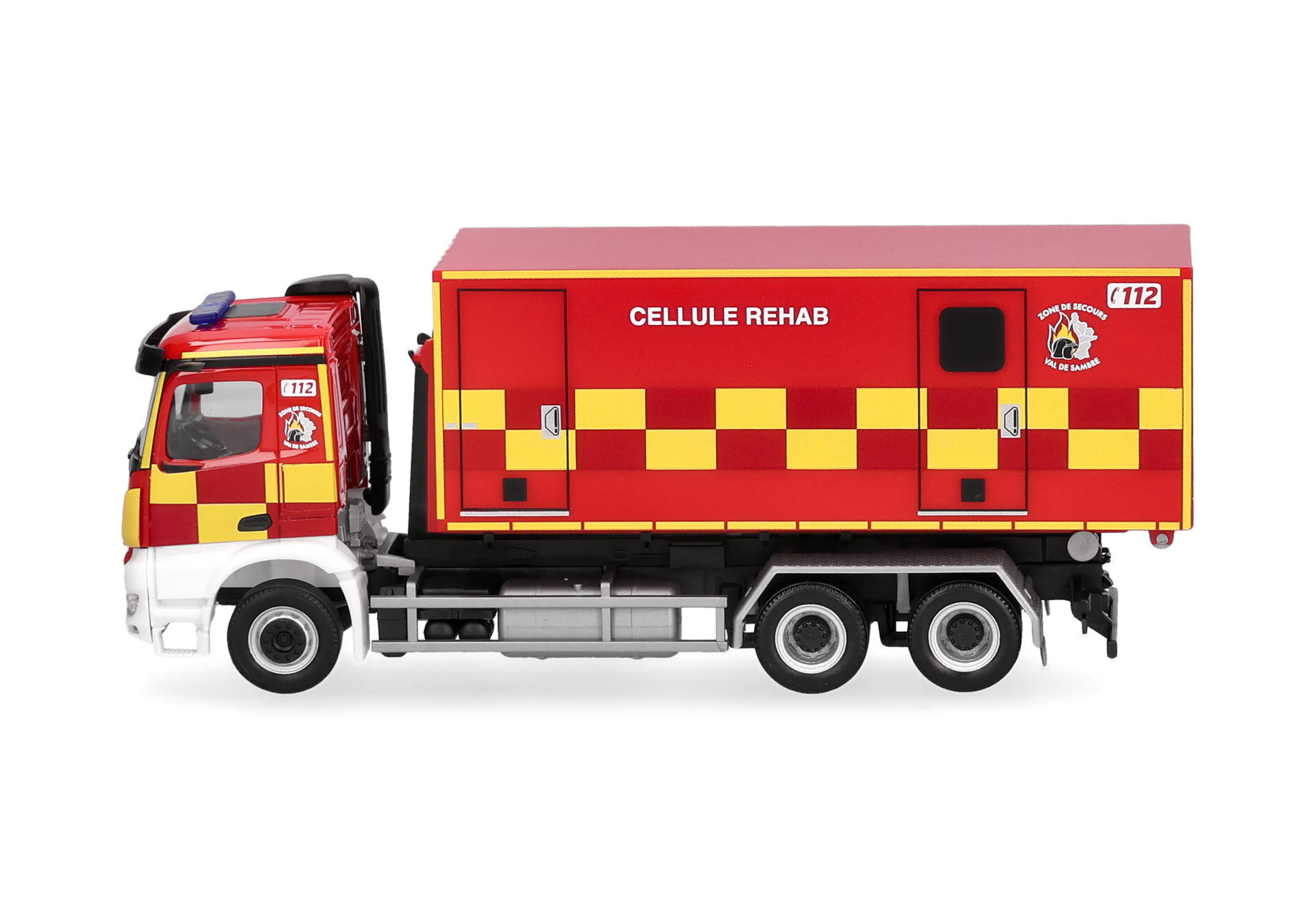 Mercedes-Benz Arocs M interchangeable truck 3axles "Pompiers Cellule Rehab" (Belgium)