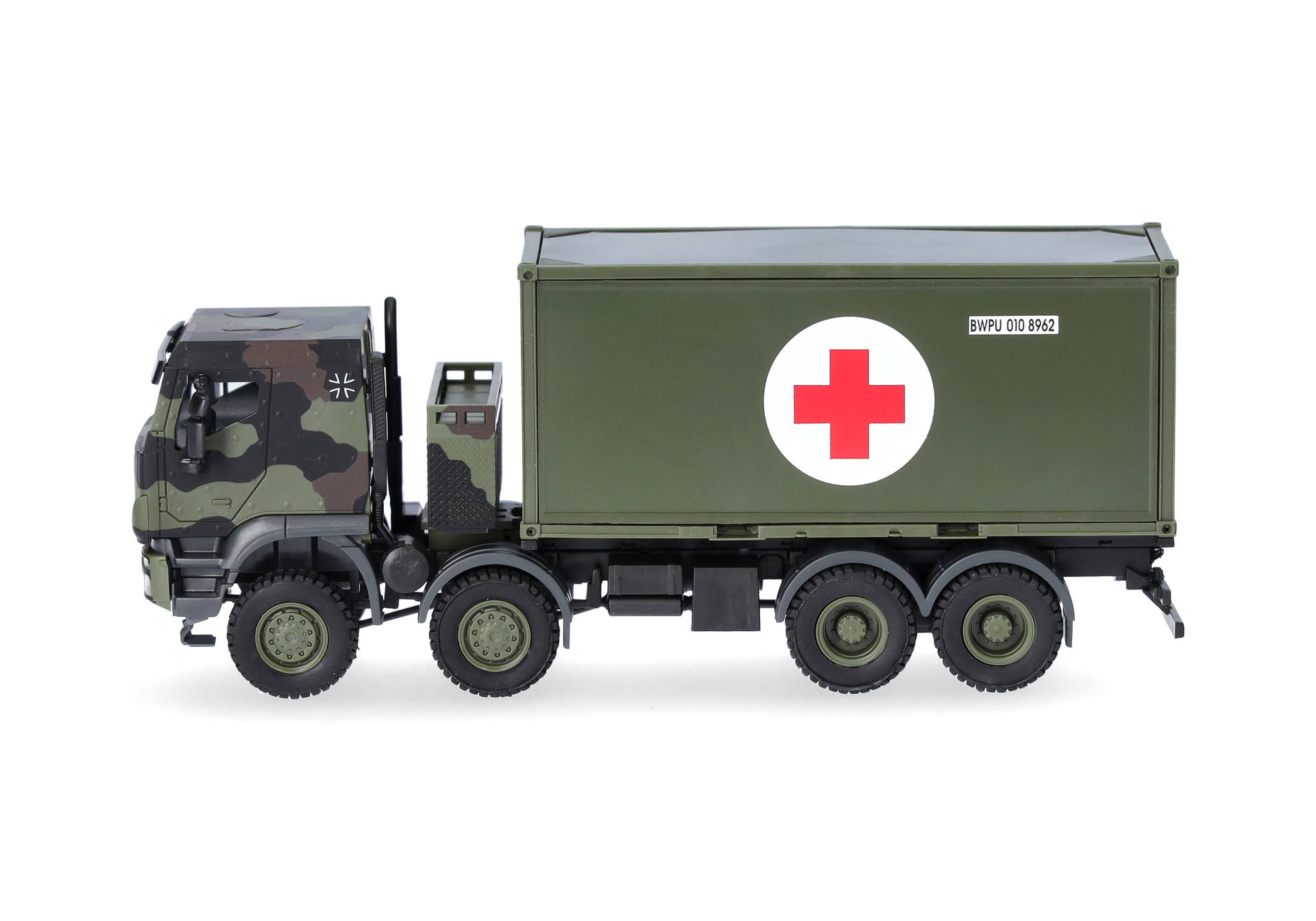Militärtruck, Musterung, Medizinischer Anhänger, grüner Container, Landfahrzeug