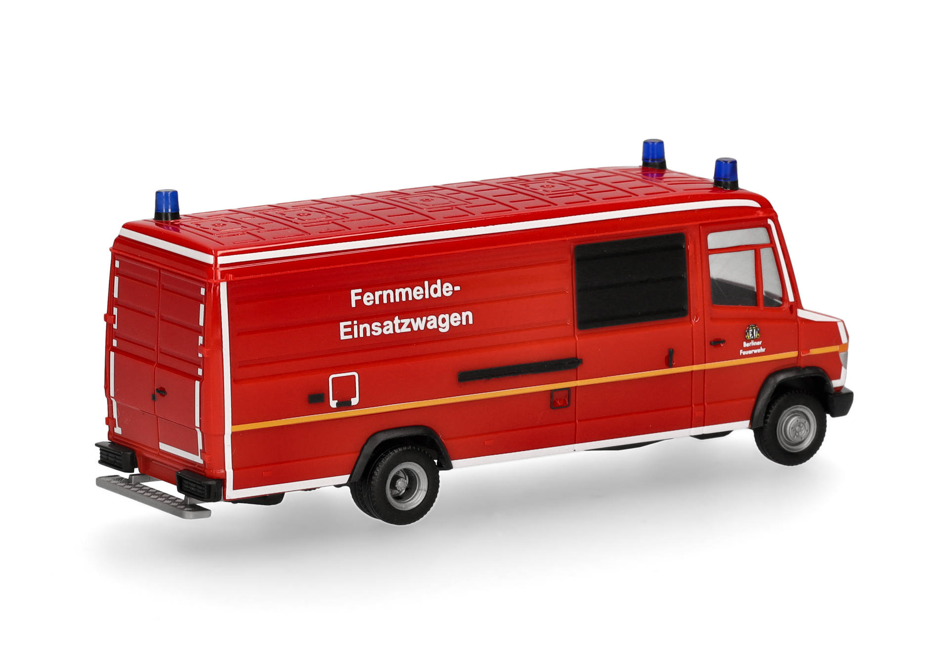 emergency van, red van, fire department, model vehicle, labeled text