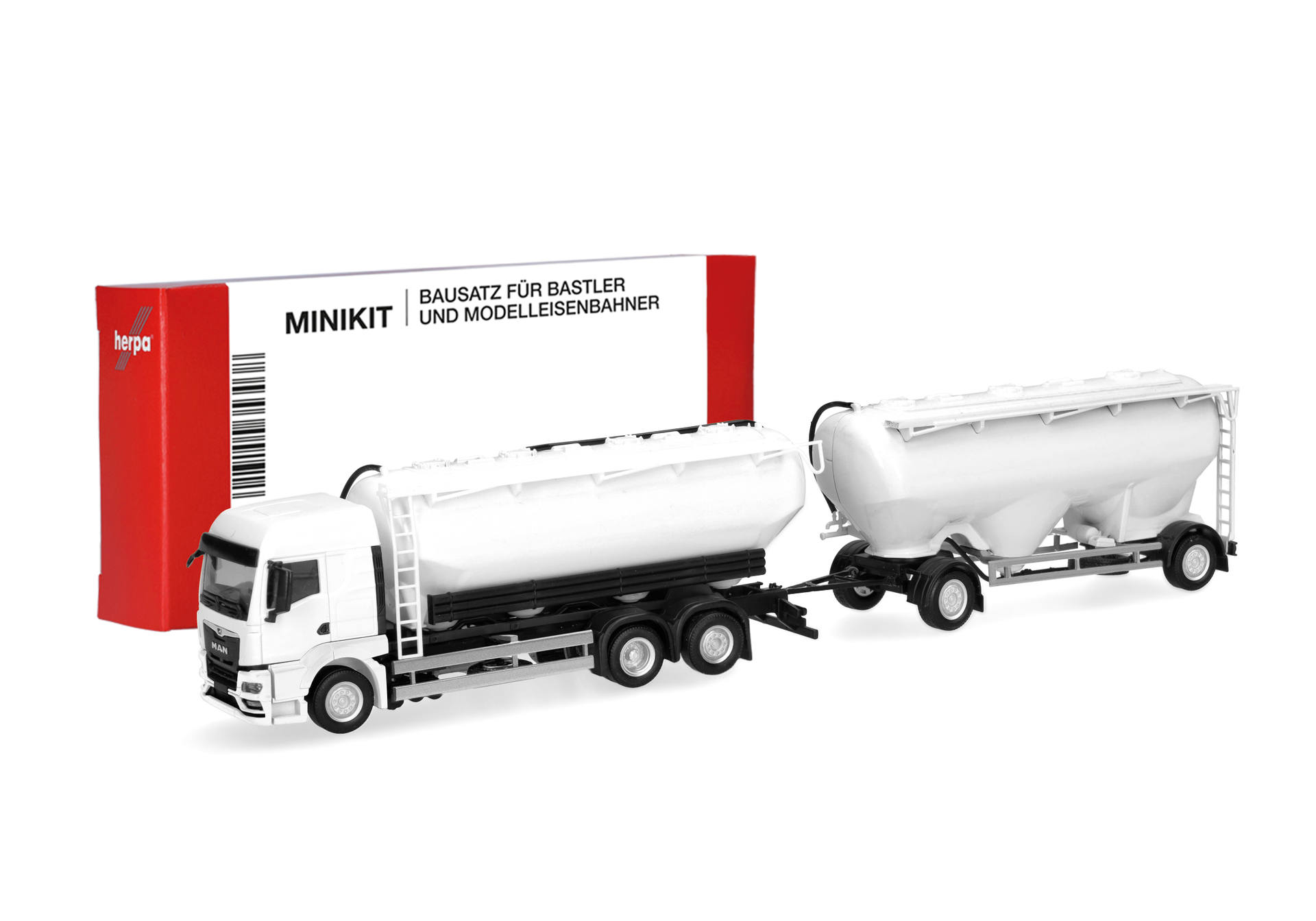 Herpa MiniKit: MAN TGS TM Eutersilo-Hängerzug, weiß (1 Stück)
