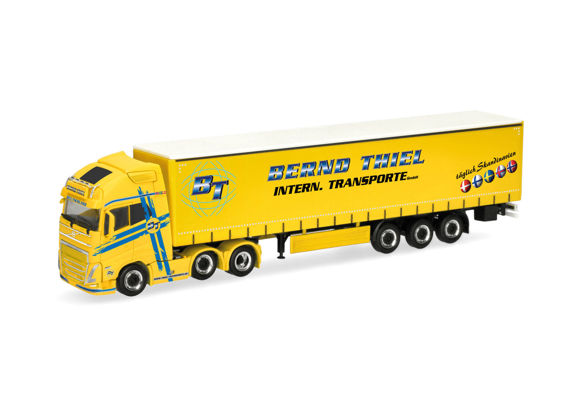 Volvo FH GL XL 2020 6x2 curtain canvas semitrailer truck "Bernd Thiel Transporte"