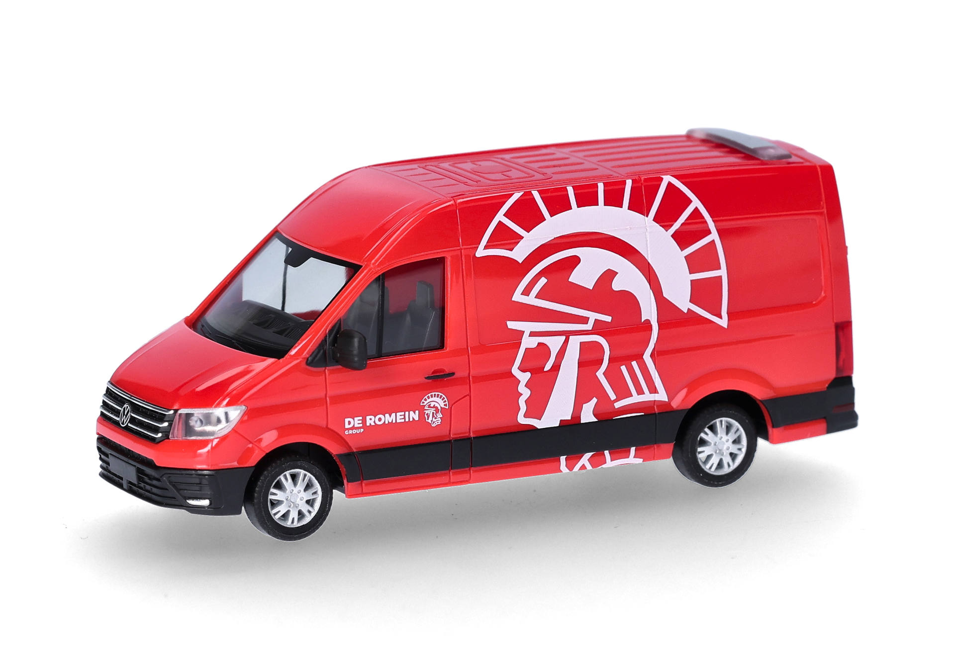 van, red, toy, spartan helmet, white/logo