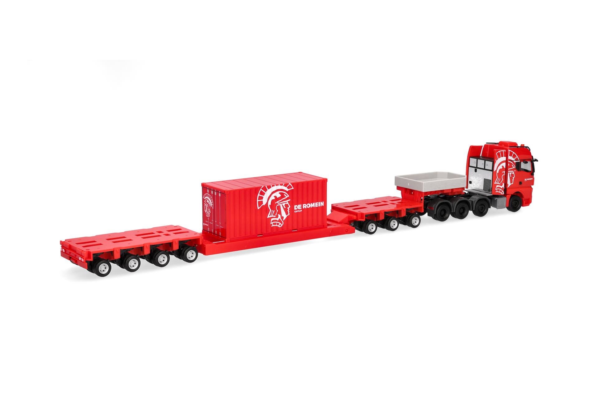toy truck, train car, red, semi-trailer, modular set