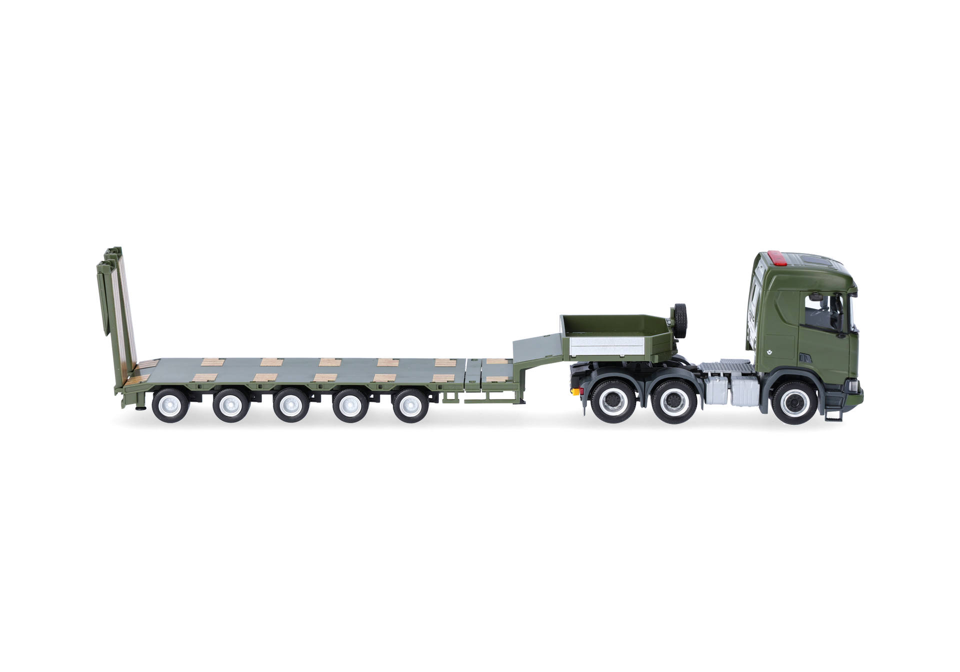 Scania CR 20 Niedrigdach Semitieflade-Sattelzug "Tschechische Armee"