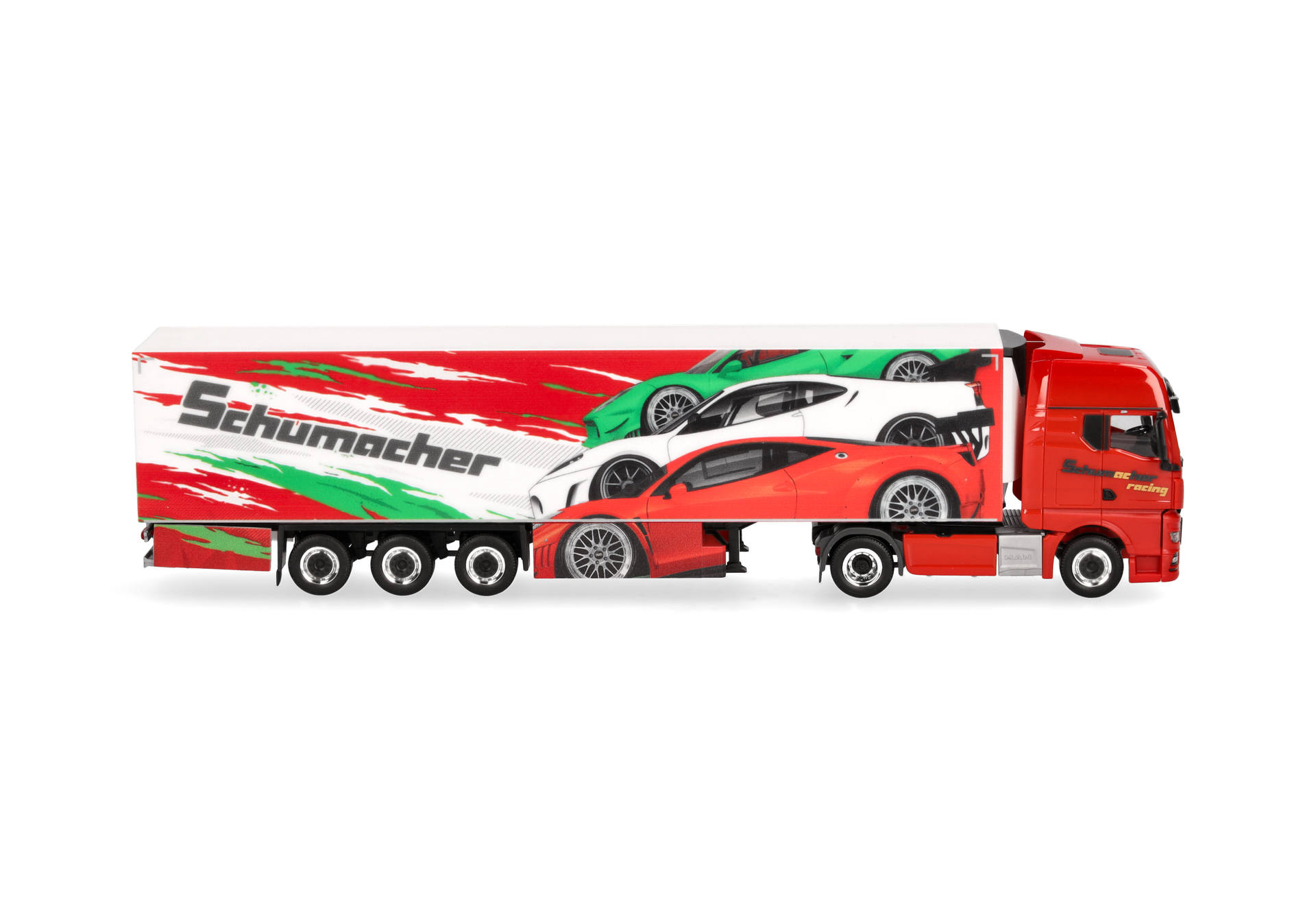 MAN TGX GX refrigerated box semitrailer truck "Schumacher"