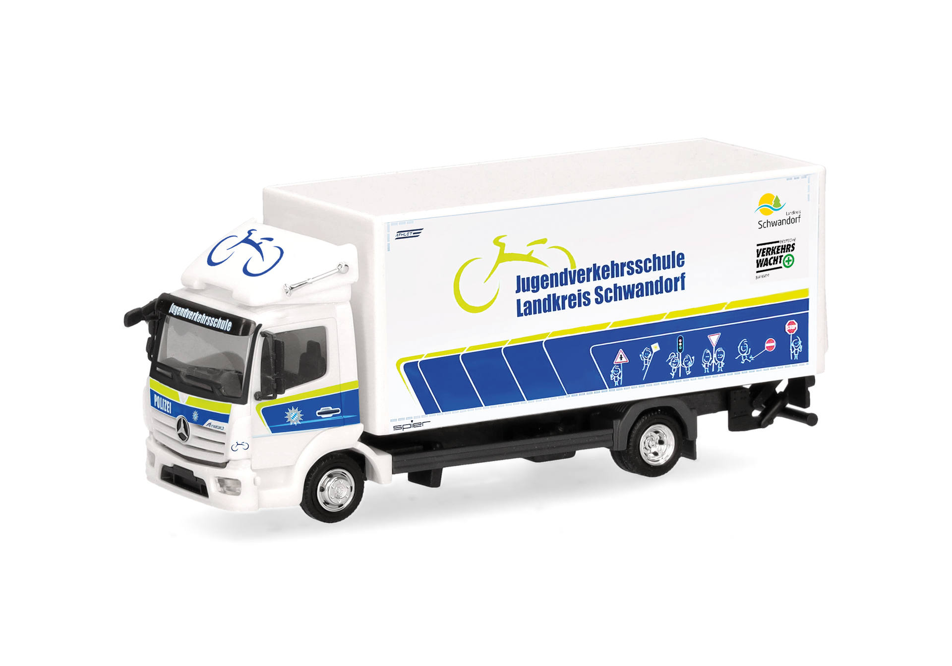 Mercedes-Benz Atego '13 box truck with rear tail lift "Junior Traffic School District Schwandorf"