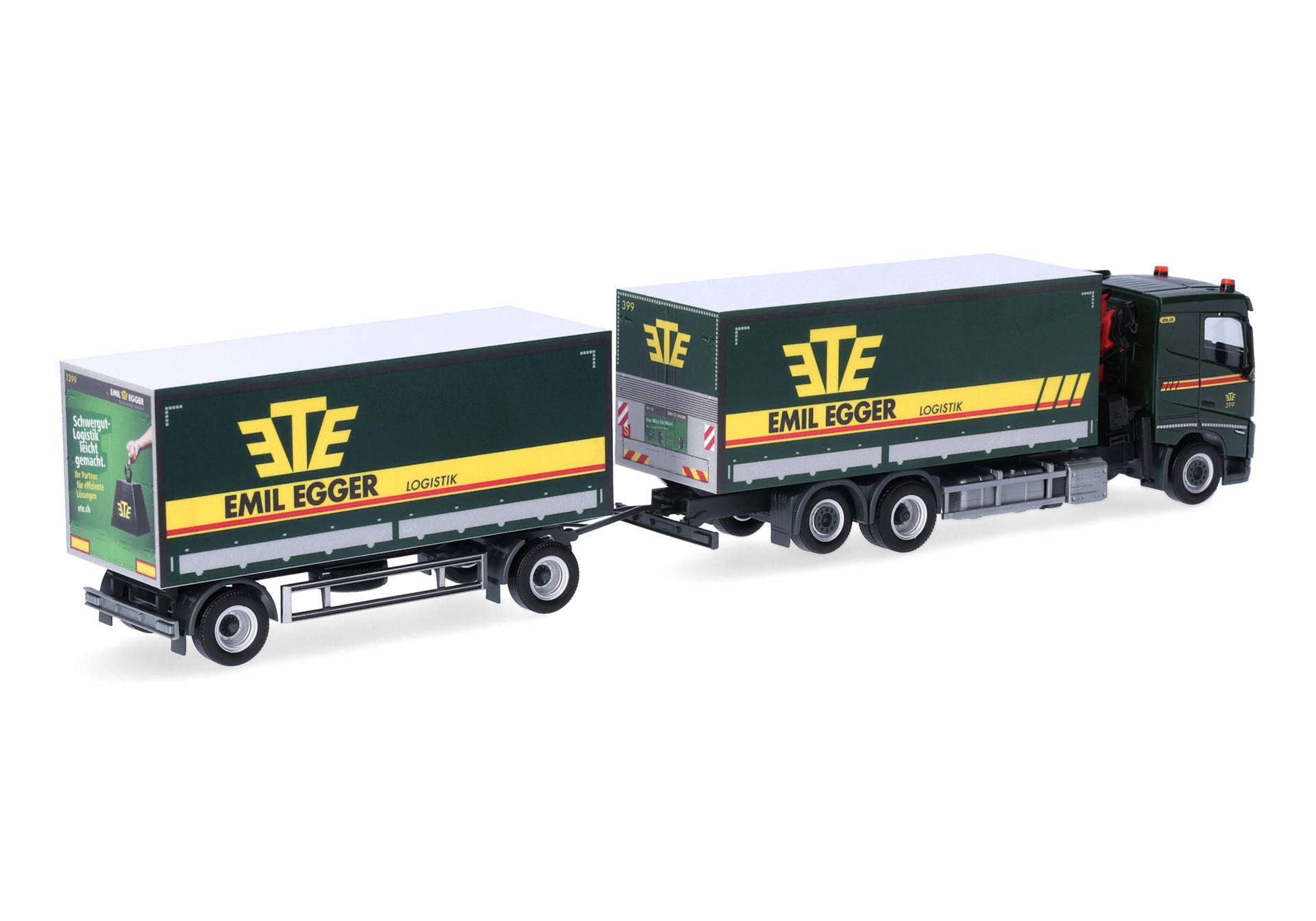 truck, logistics, trailer, model, green-yellow
