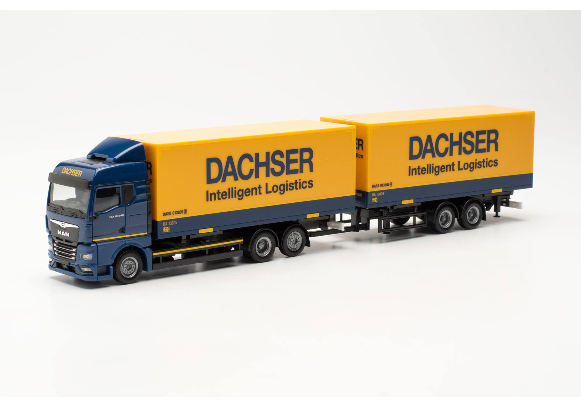 MAN TGX GM interchangeable tandem box trailer "Dachser"