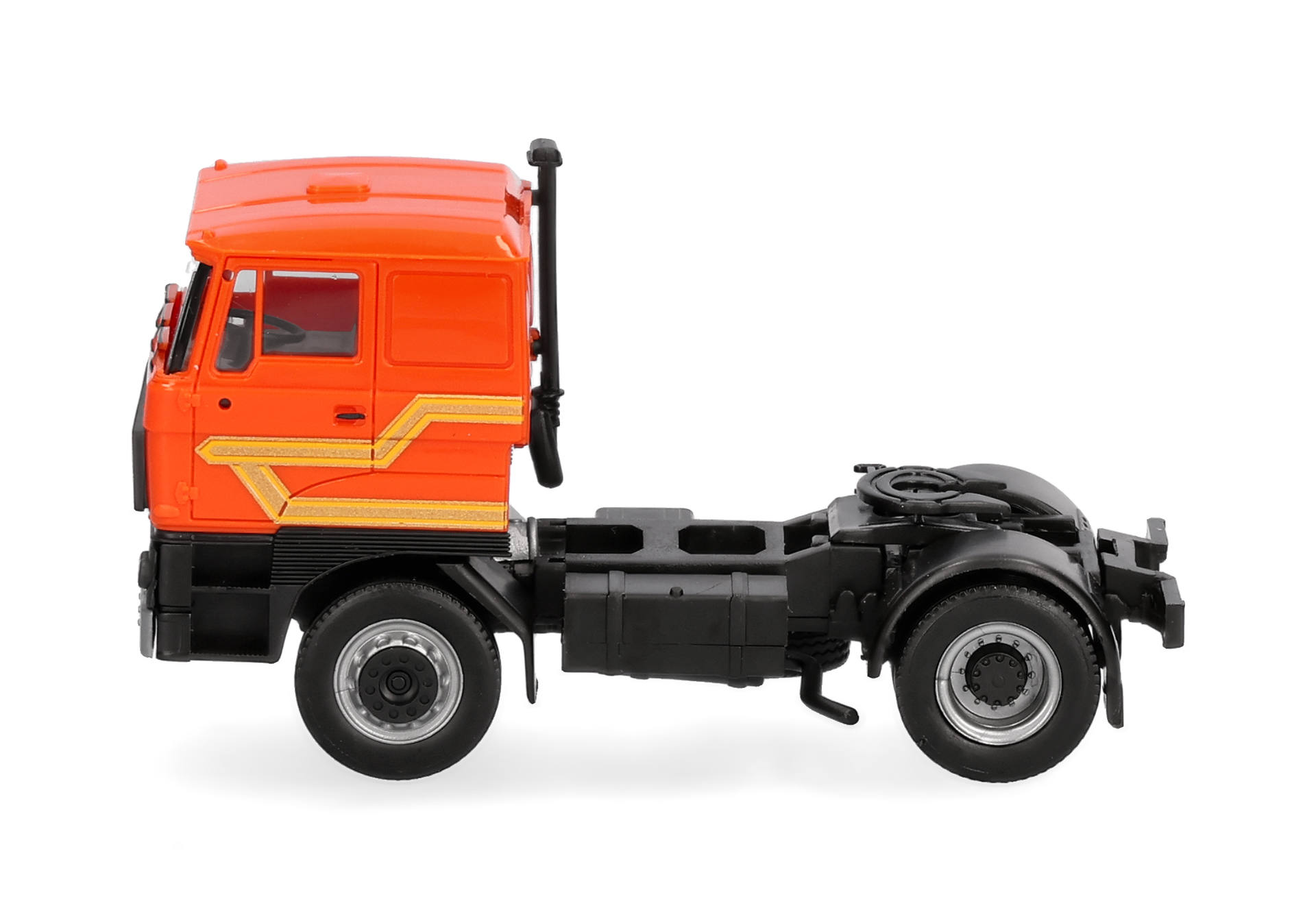 toy, truck, semi-truck, orange, model