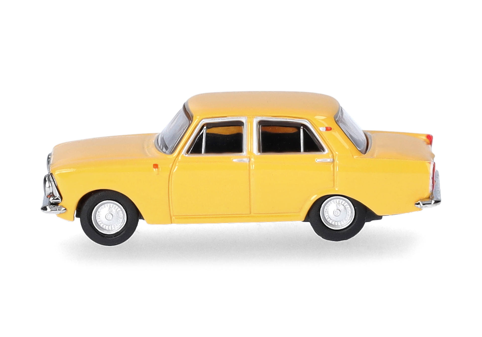 toy car, yellow car, compact sedan, chrome accents, two-door