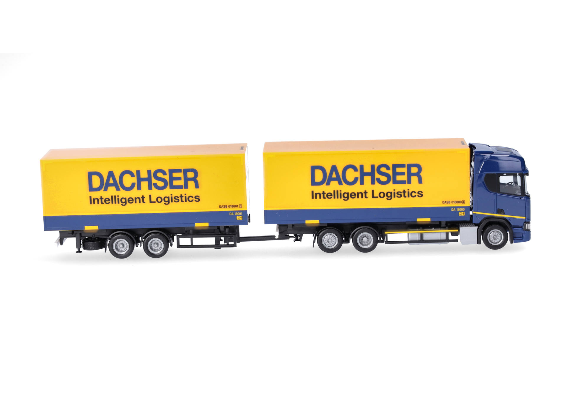 Scania CR20 HD Wechselkoffer-Tandemhängerzug "DACHSER - Intelligent Logistics"