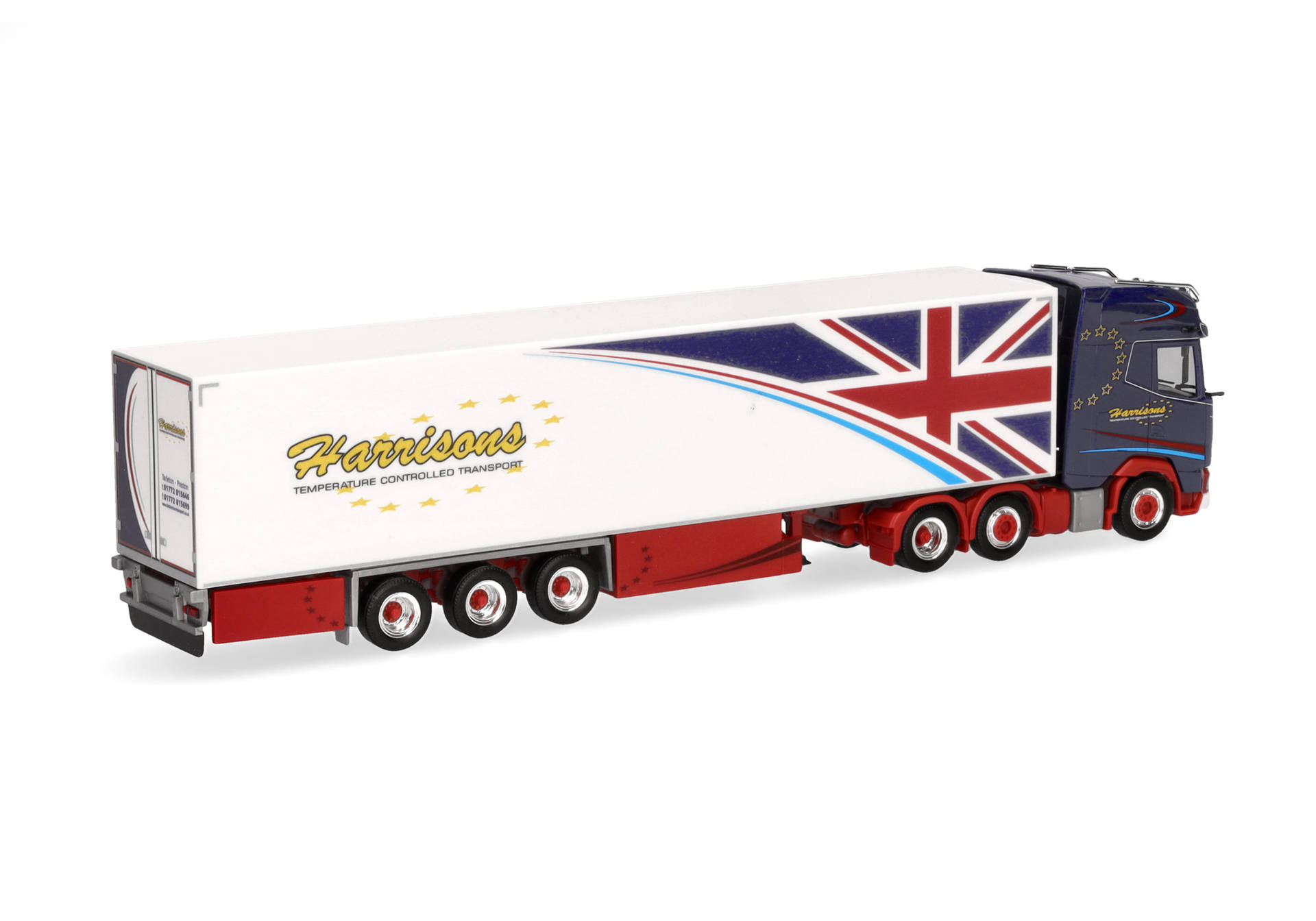 DAF XG+ refrigerated box semitrailer truck "Harrisons" (Great-Britain)
