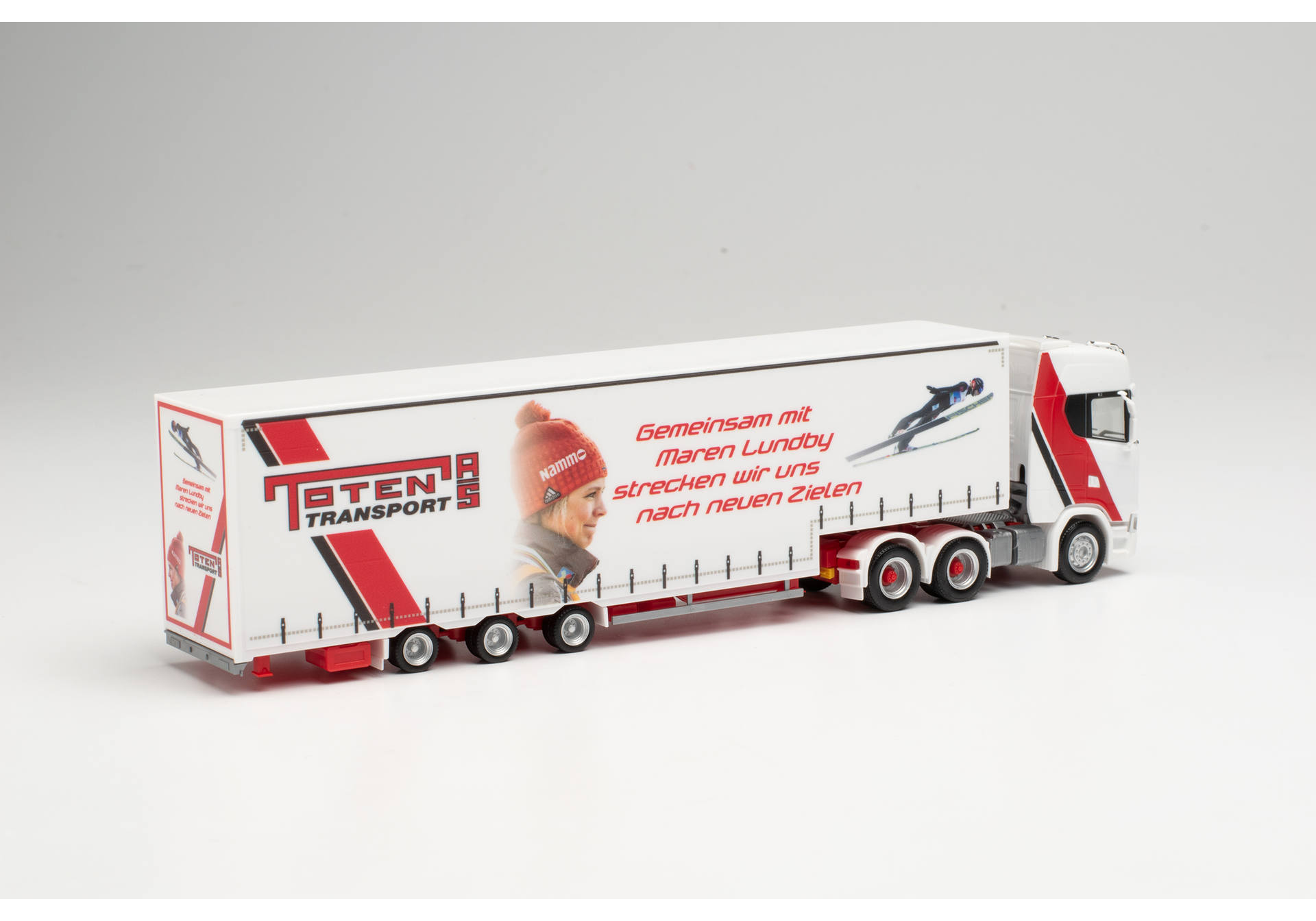Scania CS 20 high roof 6×4 Meusburger semitrailer "Toten Transport / Maren Lundby"