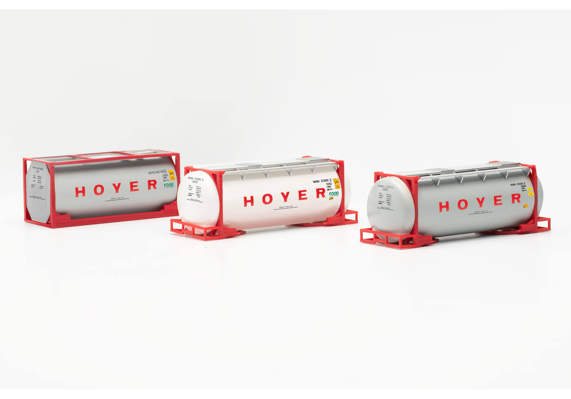 Set with three tank containers „Hoyer“
