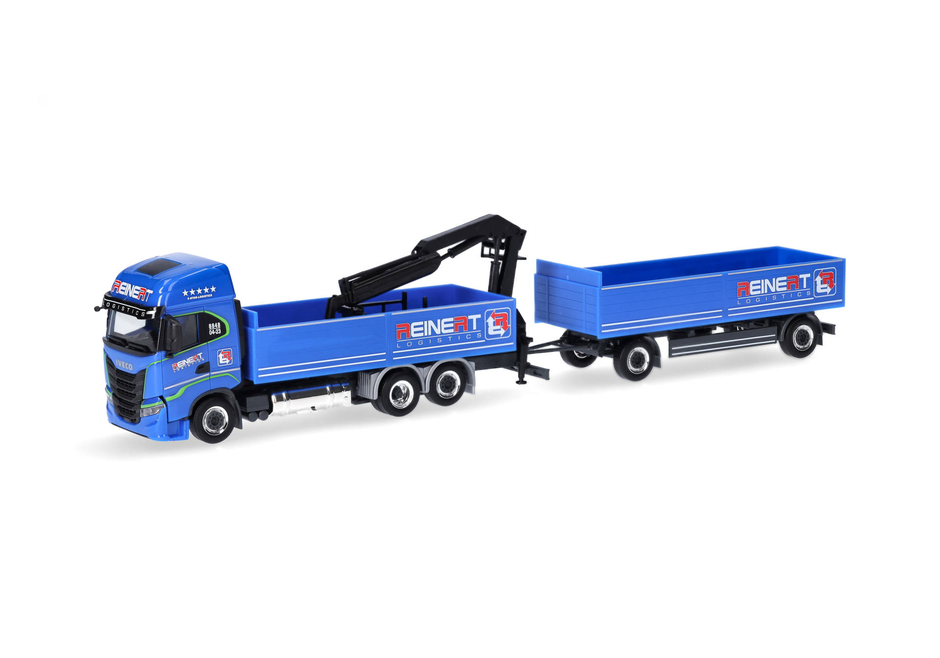 Iveco S-Way LNG planked bed with loading crane "Reinert Logistic" (Saxony / Schleife)