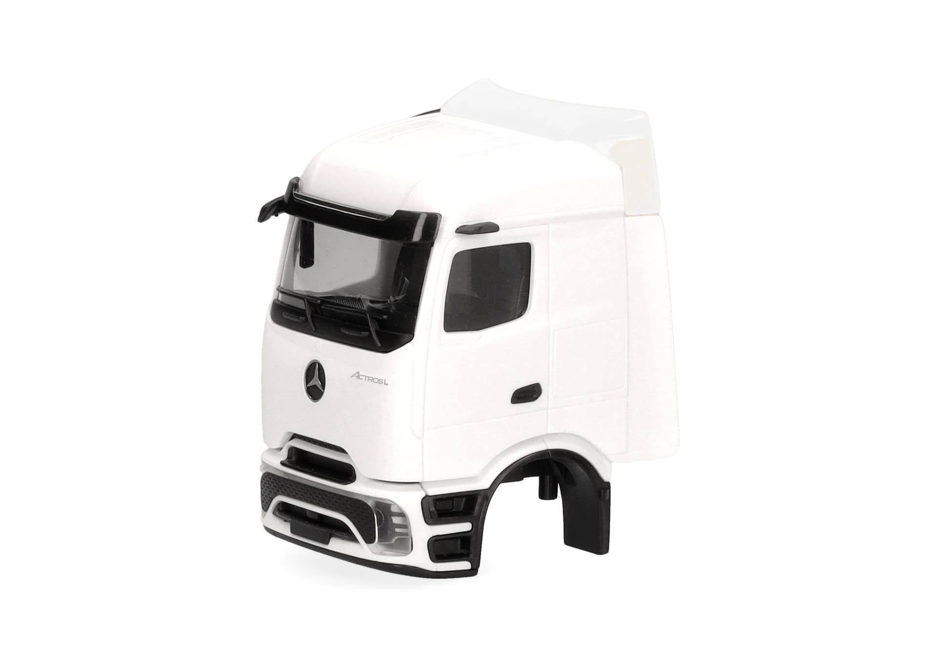 truck cab, white color, cabiner, model truck, Mercedes-Benz logo