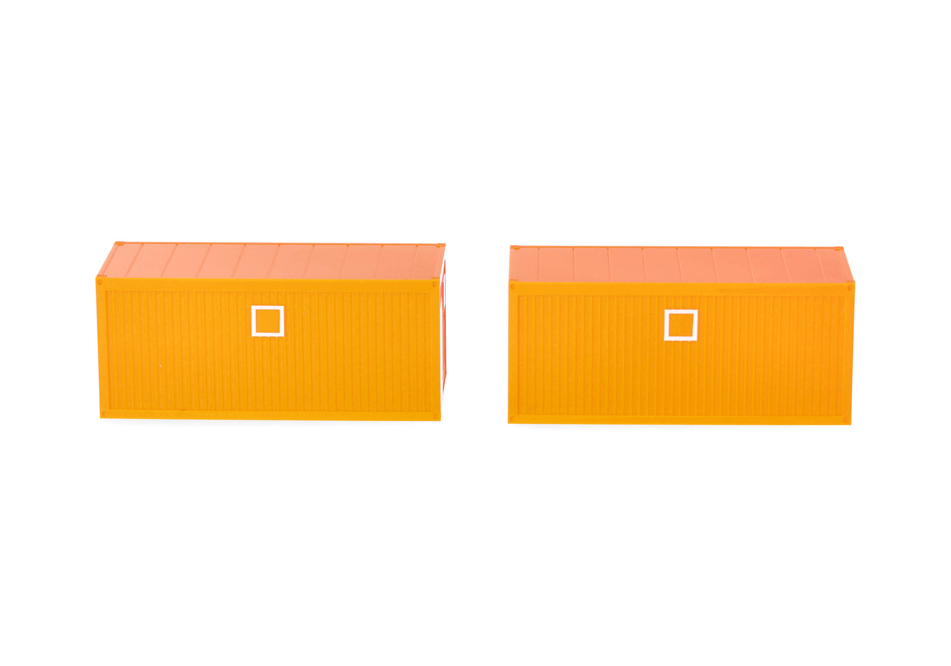 2x 20ft building site container, municipal orange