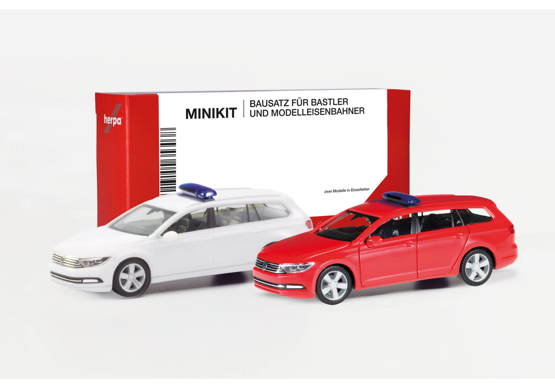 Herpa MiniKit: 2 x Volkswagen (VW) Passat Variant with lightbar system