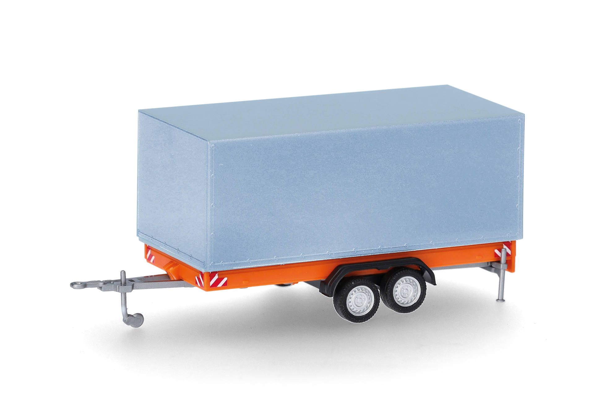 Accessories: tandem tarpaulin trailer for trucks, orange/grey