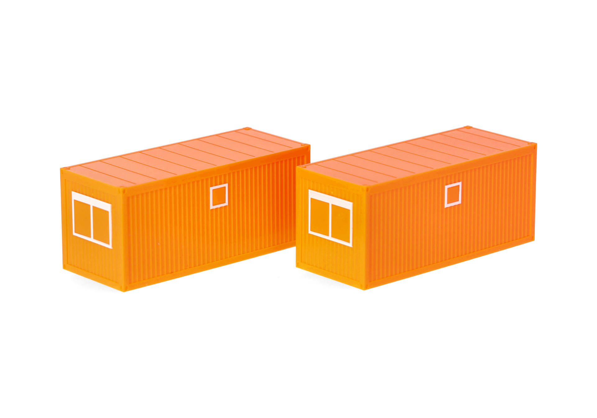 2x 20ft building site container, municipal orange