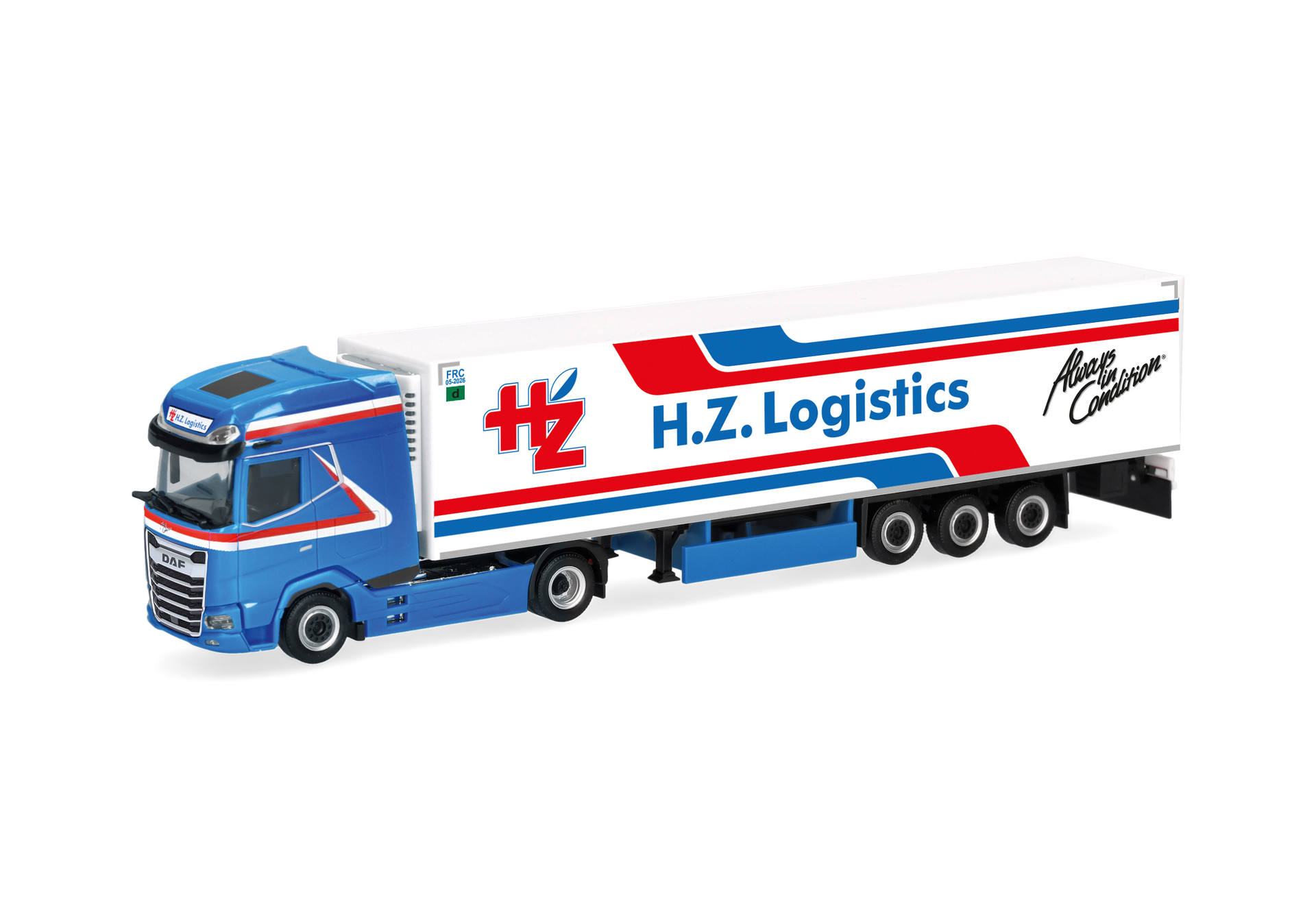LKW, Sattelzug, Spielzeug, blau, Logo