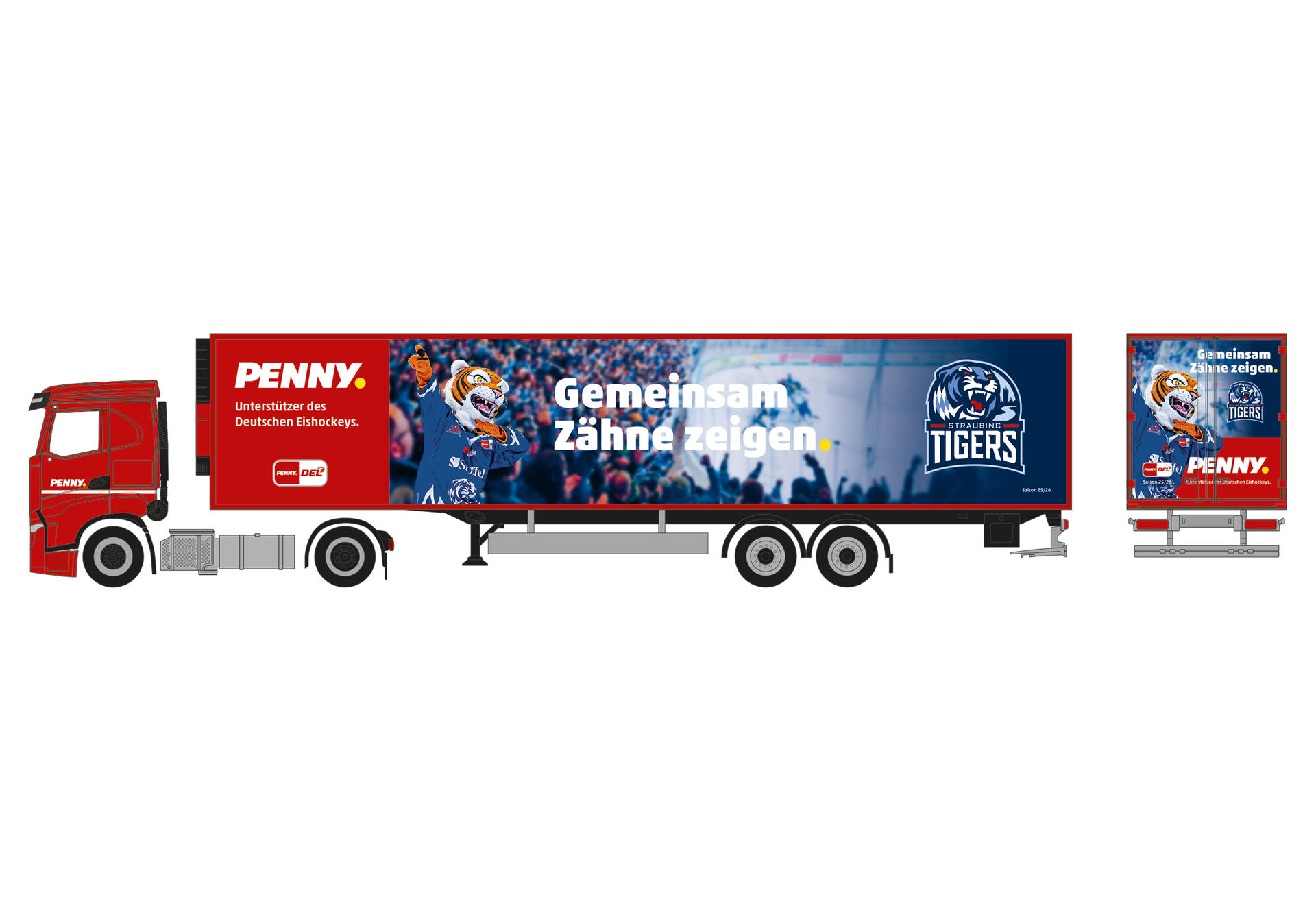 Iveco S-Way Kühlkoffer-Sattelzug "PENNY DEL / Straubing Tigers"