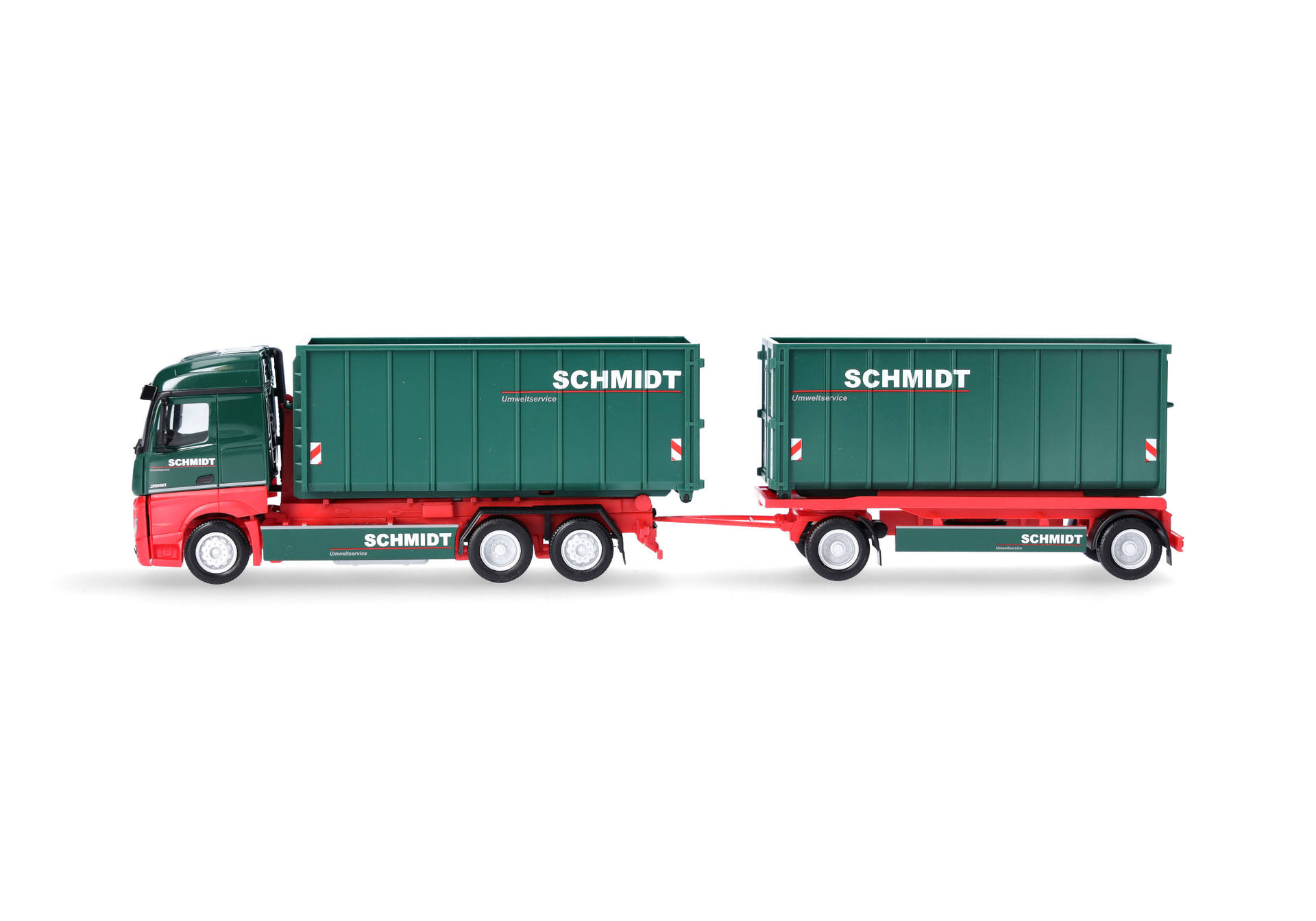 Mercedes-Benz Actros 18 Streamspace roll-off bucket trailer truck "Schmidt Umweltservice"