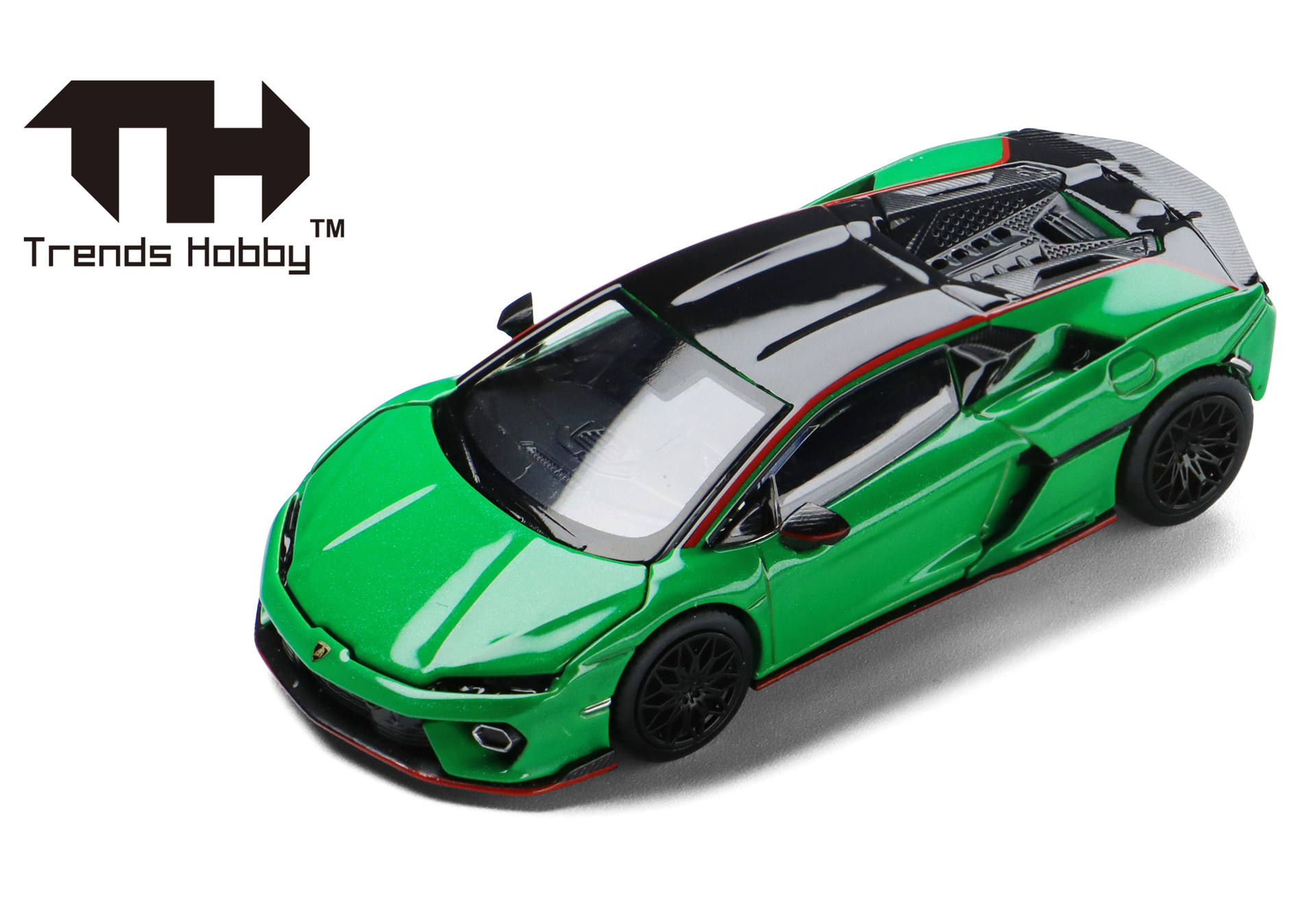 green car, sports car, diecast model, lamborghini, engine detail