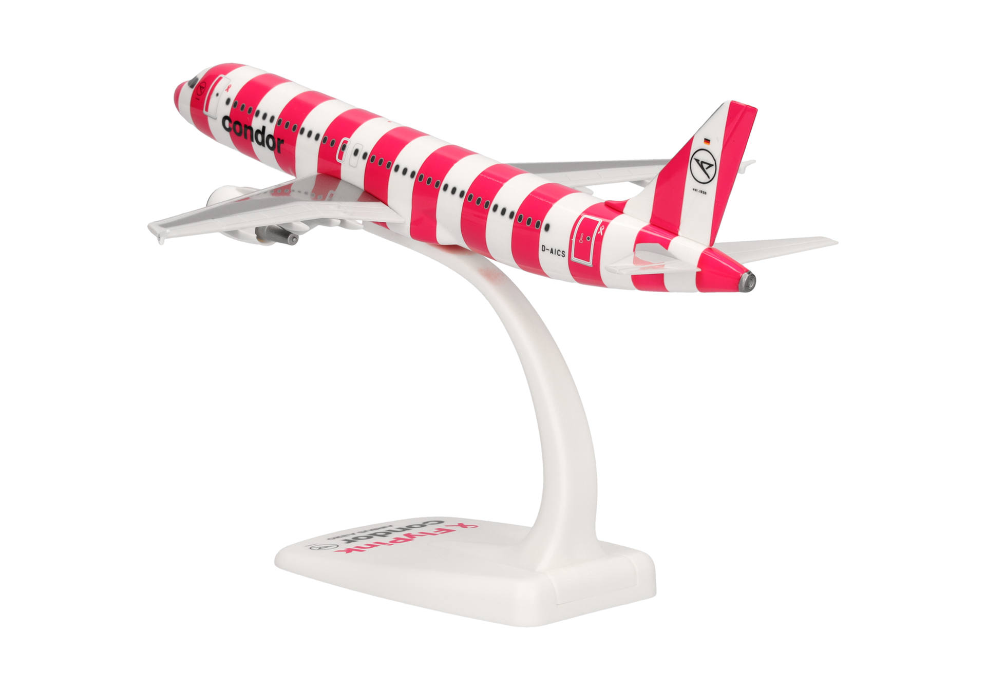 flugzeugmodell, edelmetall?, pink-streifen, ausstellungsständer, flugzeugspielzeug