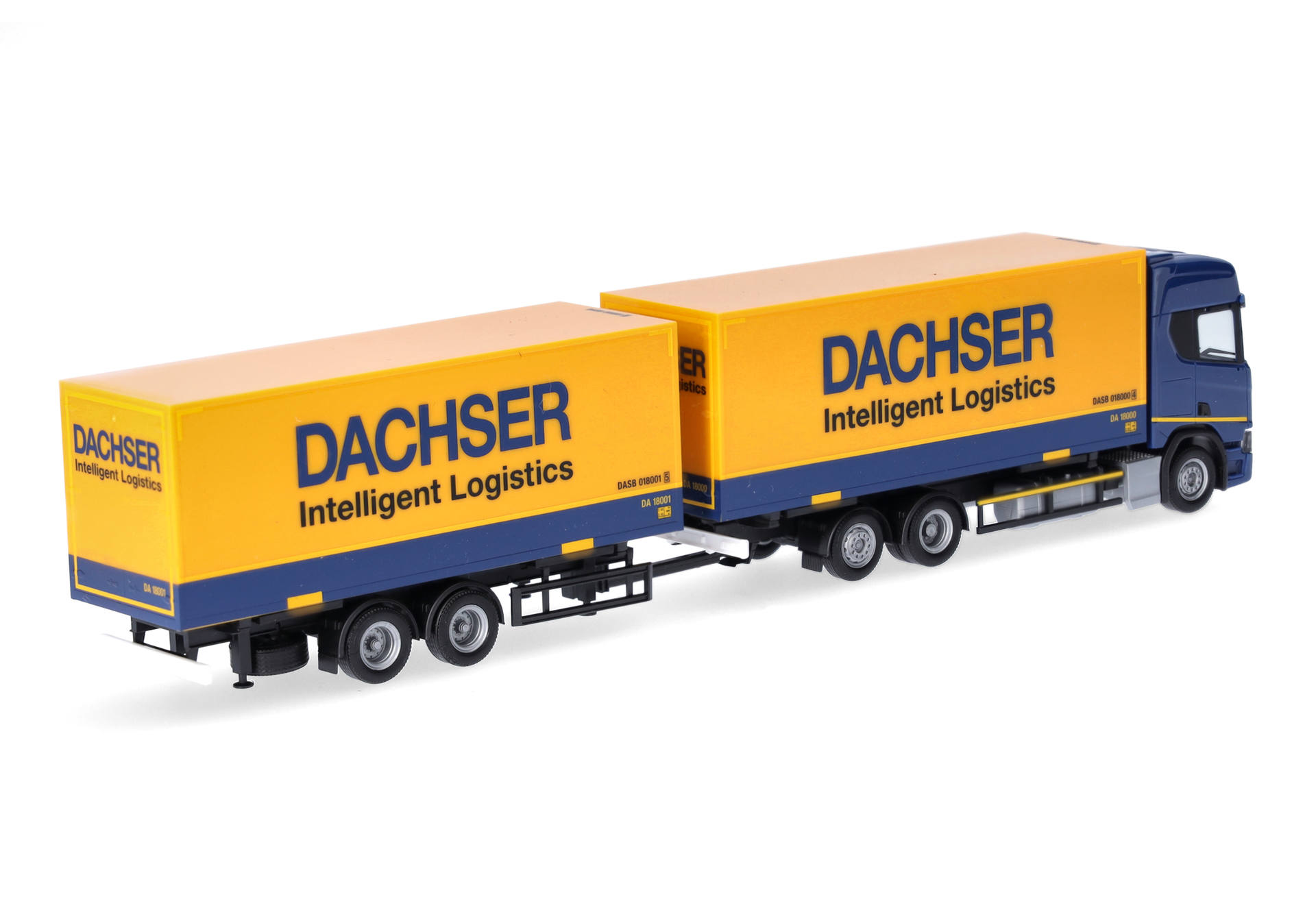 Scania CR20 HD Wechselkoffer-Tandemhängerzug "DACHSER - Intelligent Logistics"
