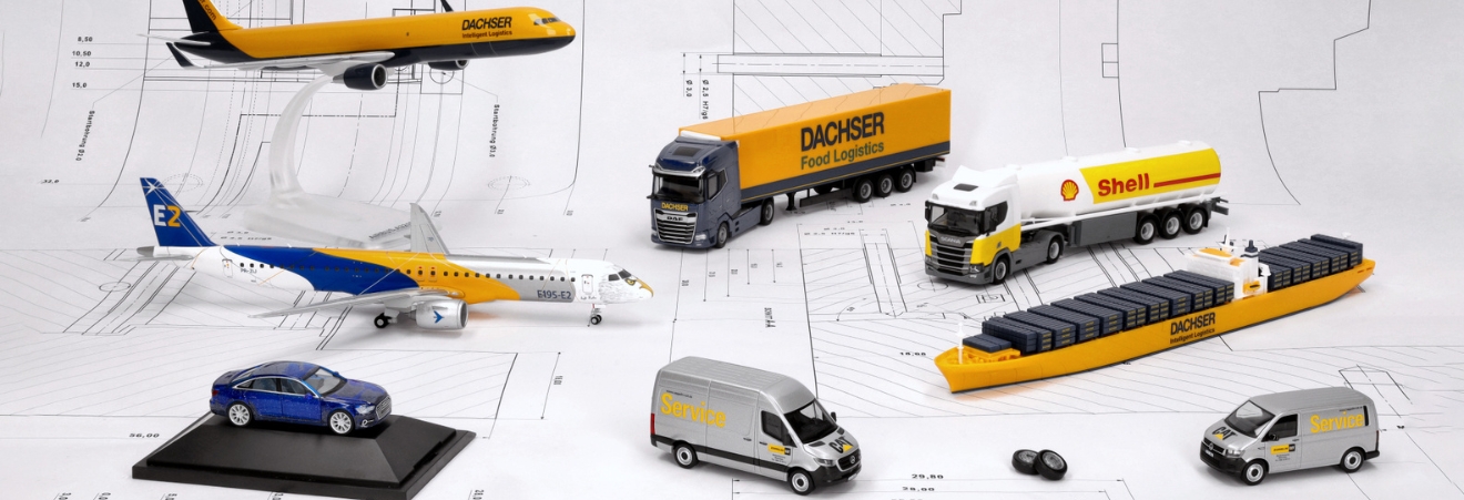 Banner Herpa Miniaturmodelle: Ihr Fahrzeug in Klein, eine Auswahl Variante 2