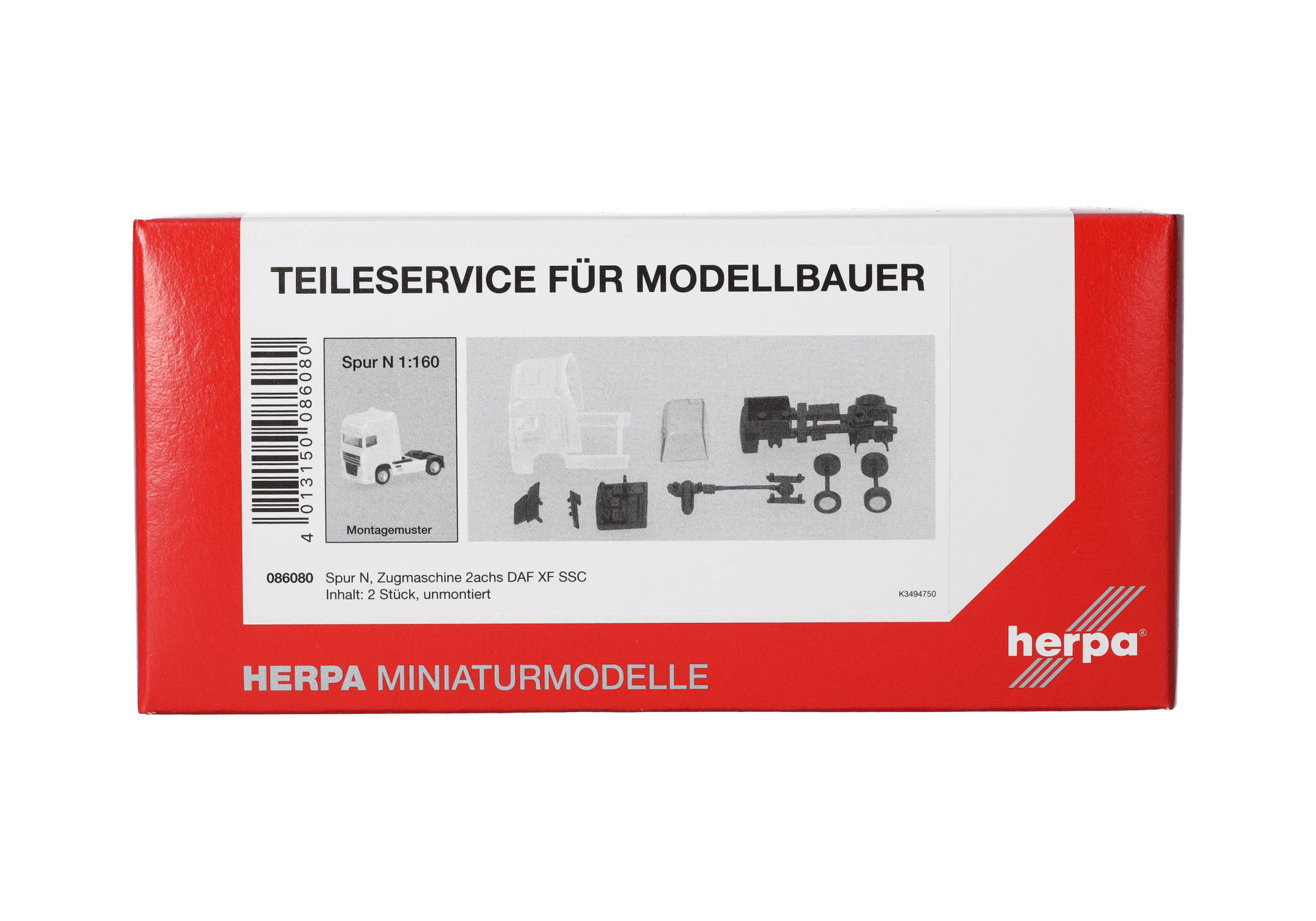 Teileservice, Spur N (1:160), Zugmaschine 2achs DAF 95 XF SSC, 2 Stück