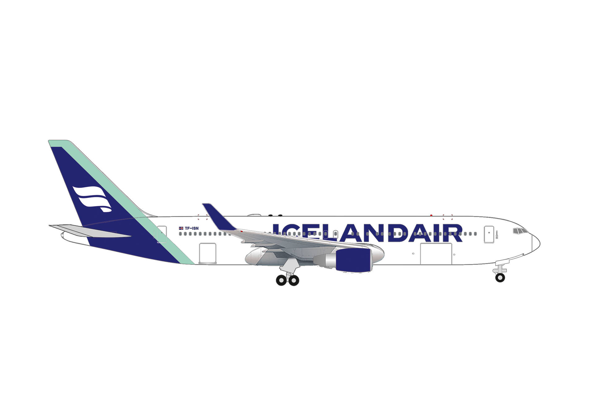 Icelandair Boeing 767-300 - Borreal blue tail stripe – TF-ISN "Svörtuborgir"