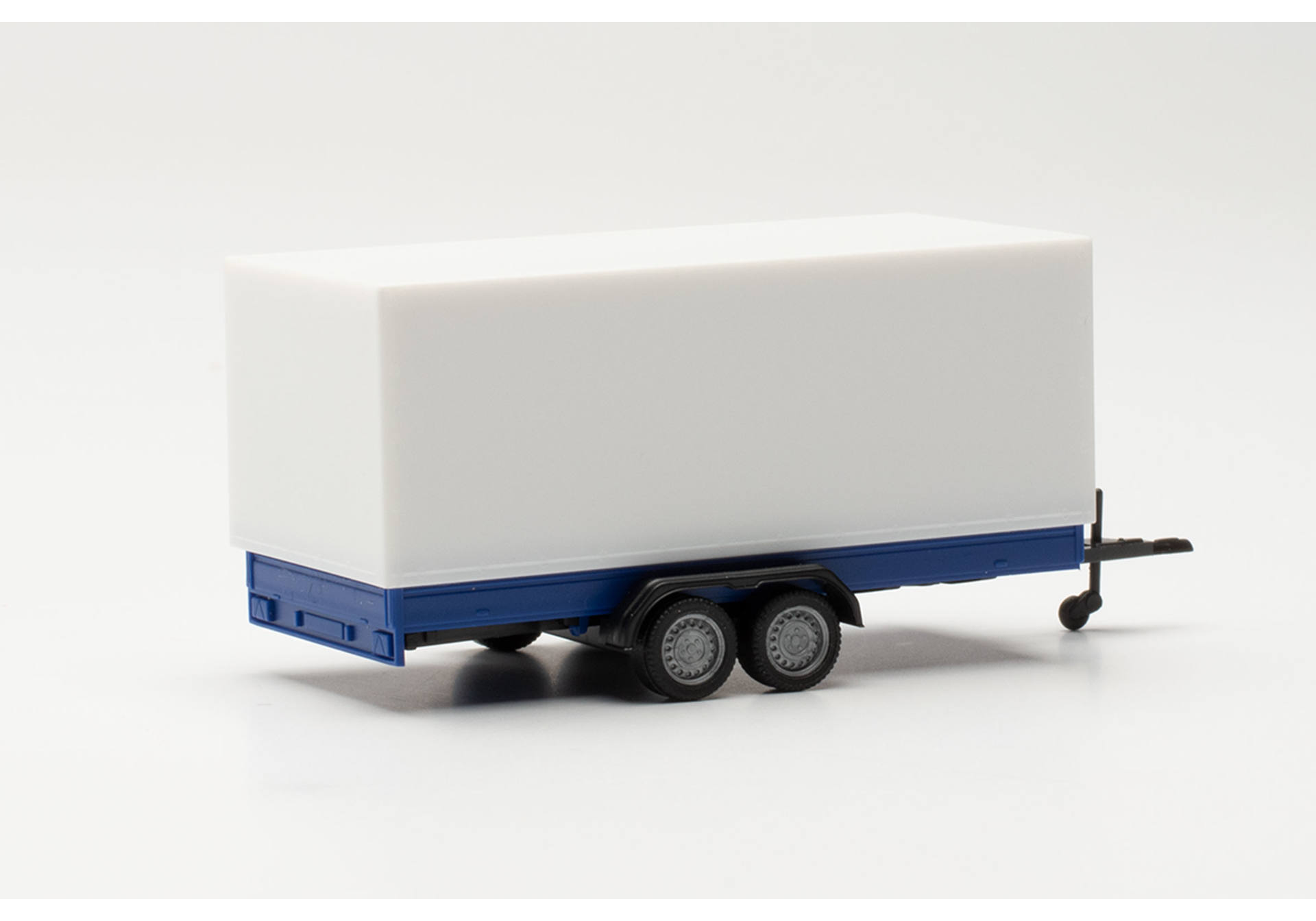 Passenger car tandem canvas trailer, blue/white